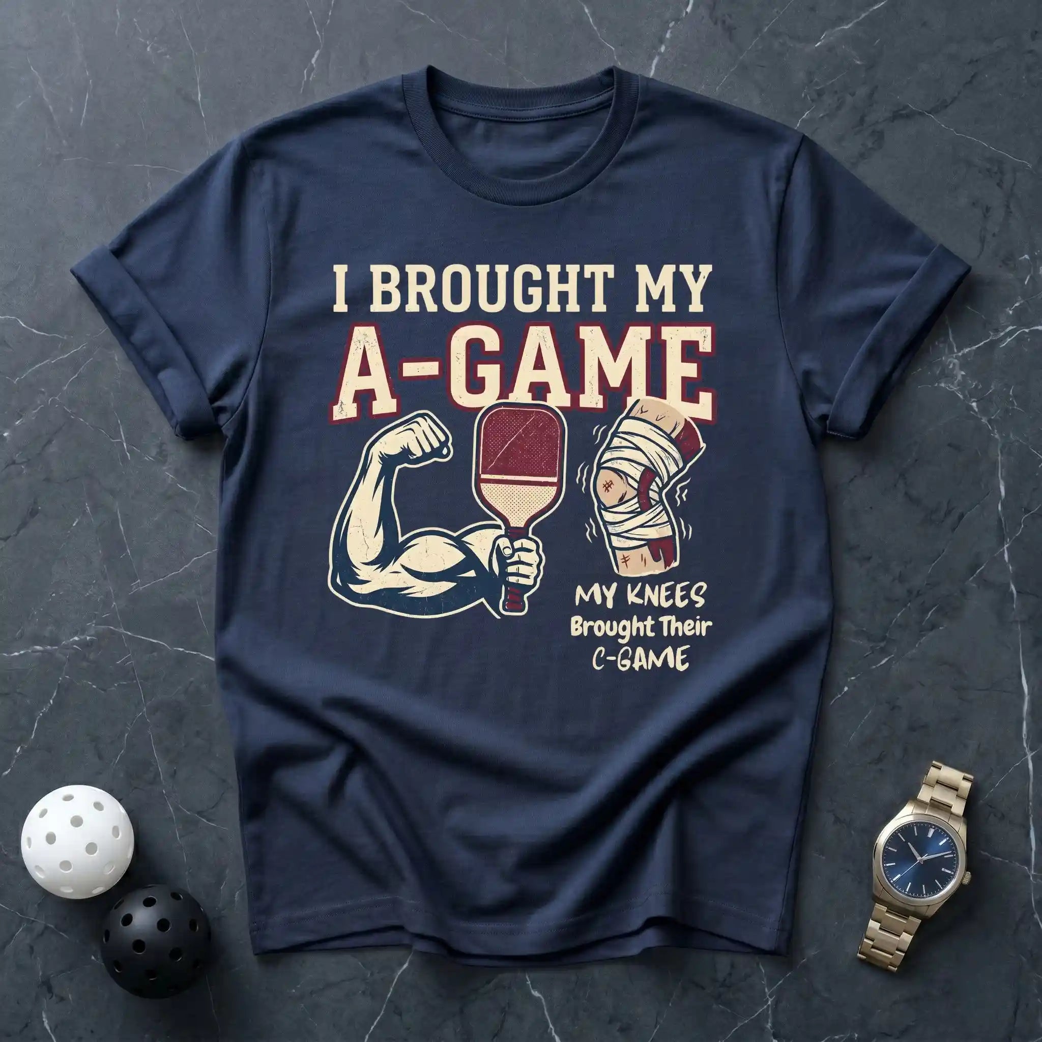 A - Game & Knees C - Game Funny Tee - Dink it Shop