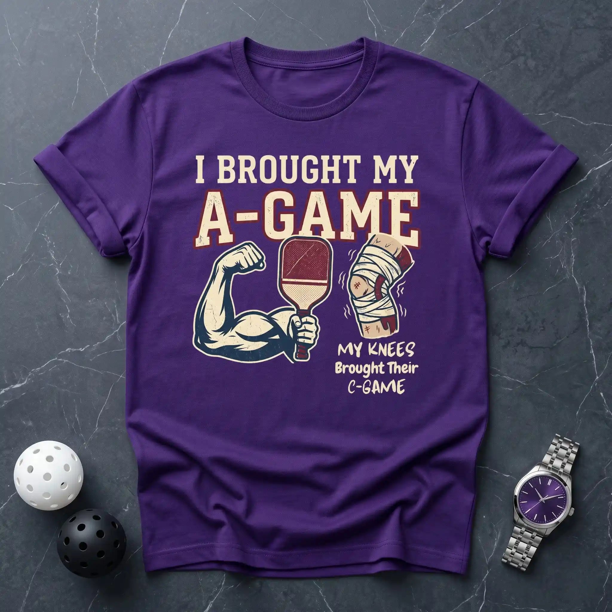 A - Game & Knees C - Game Funny Tee - Dink it Shop