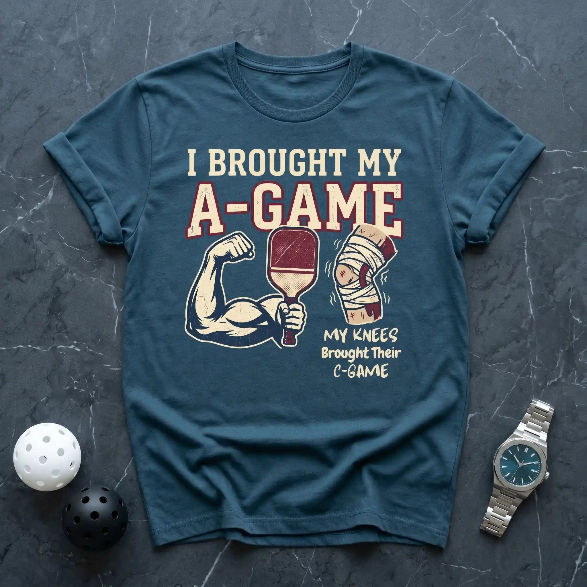 A - Game & Knees C - Game Funny Tee - Dink it Shop