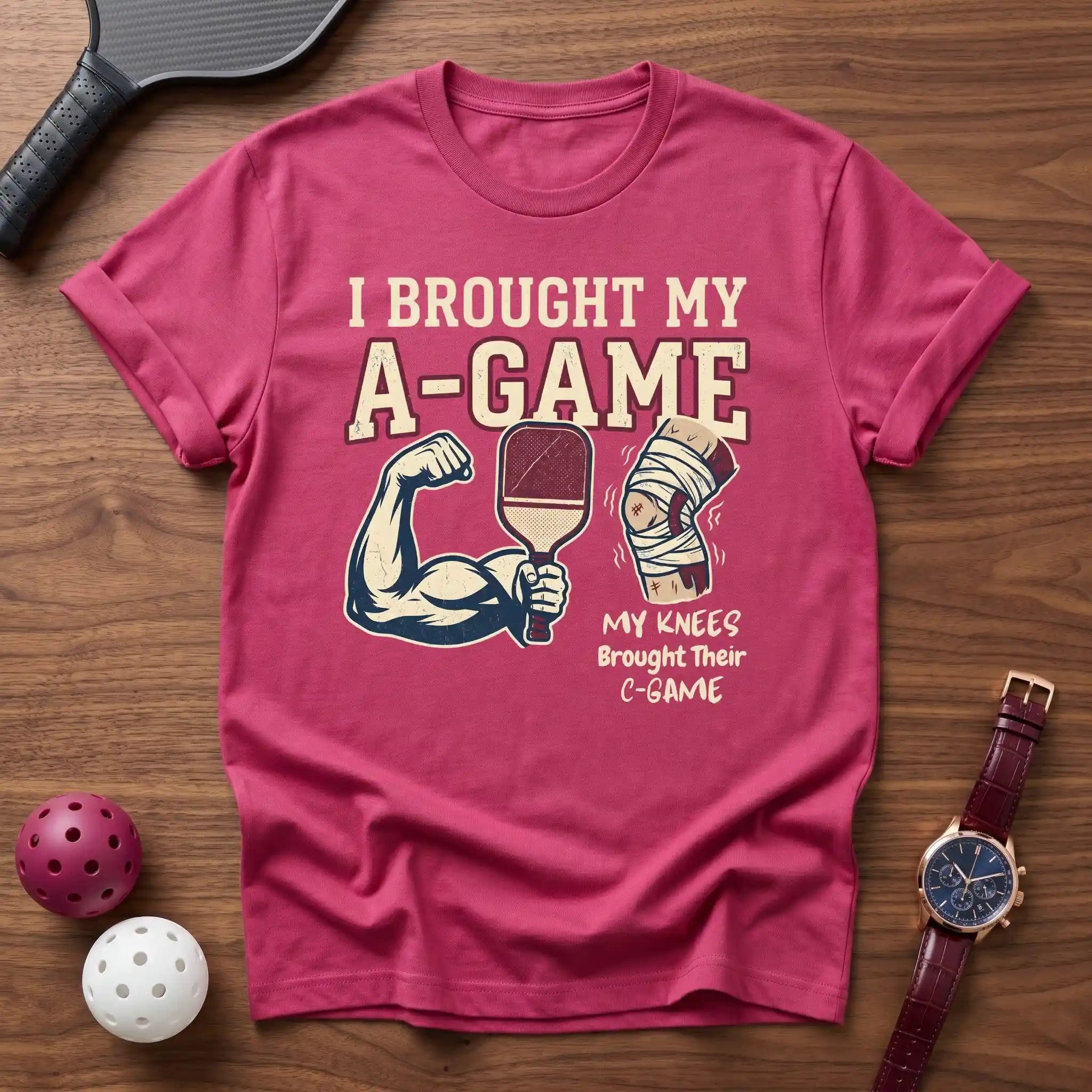 A - Game & Knees C - Game Funny Tee - Dink it Shop