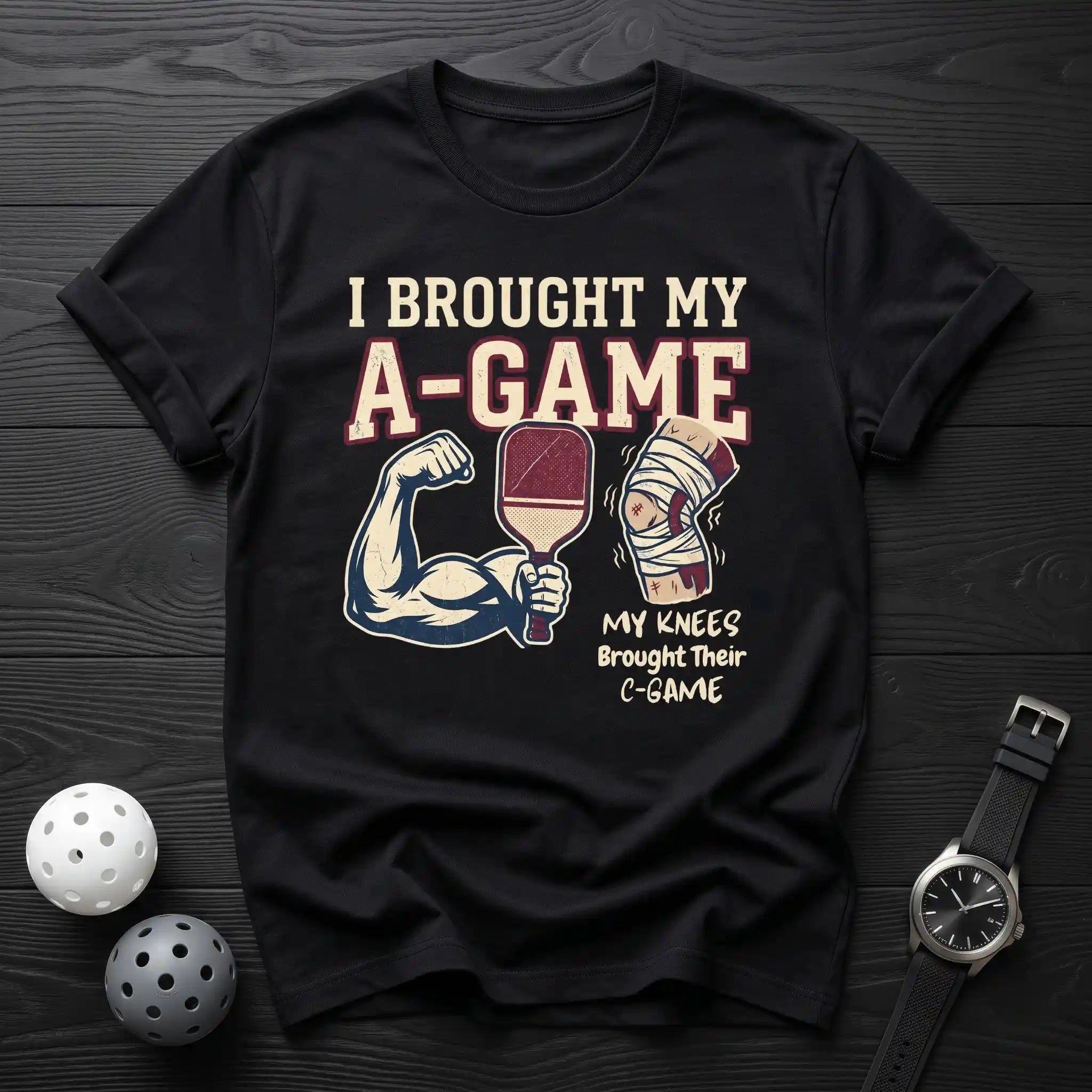 A - Game & Knees C - Game Funny Tee - Dink it Shop