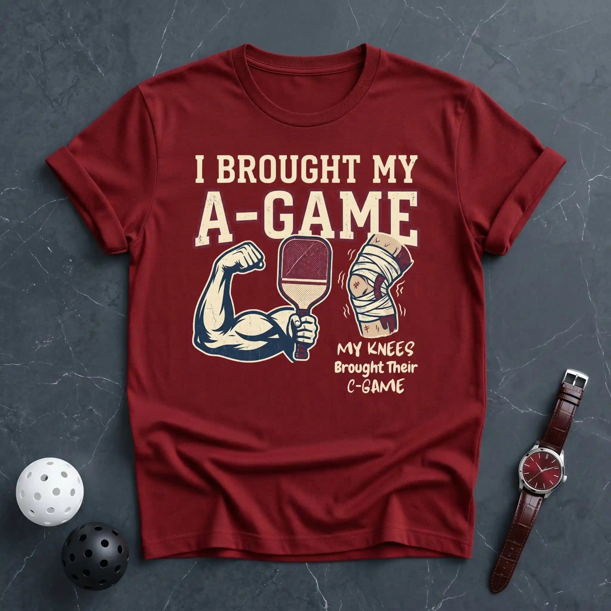 A - Game & Knees C - Game Funny Tee - Dink it Shop