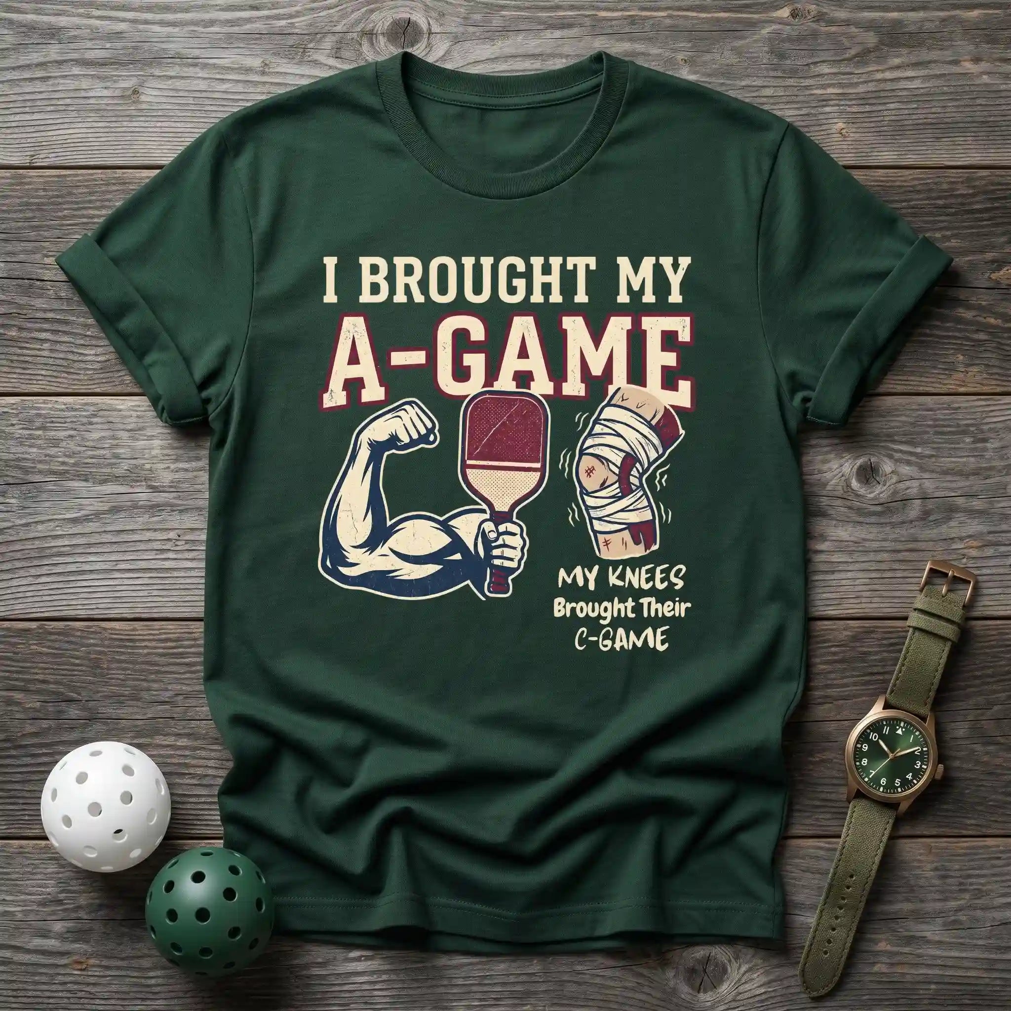A - Game & Knees C - Game Funny Tee - Dink it Shop