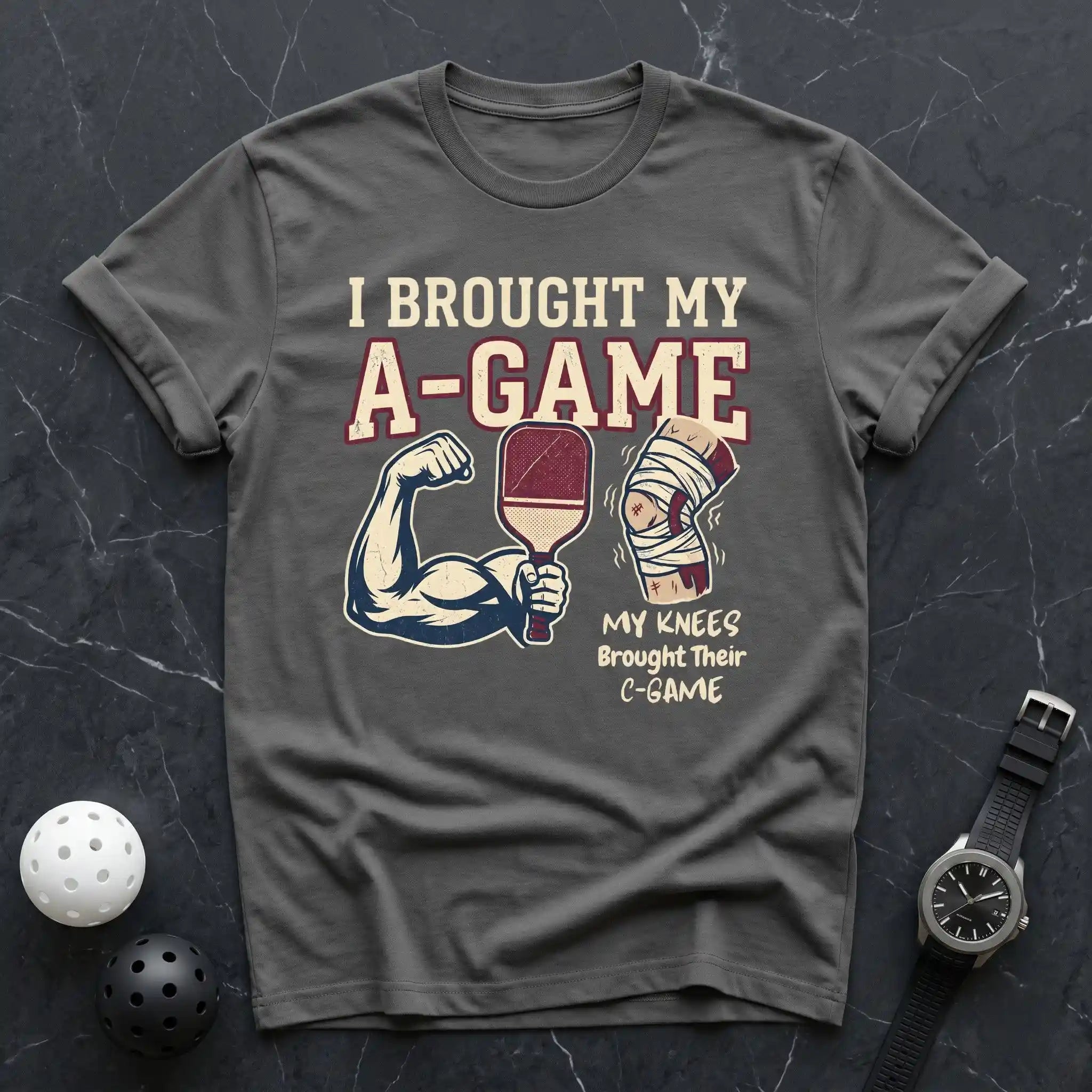 A - Game & Knees C - Game Funny Tee - Dink it Shop