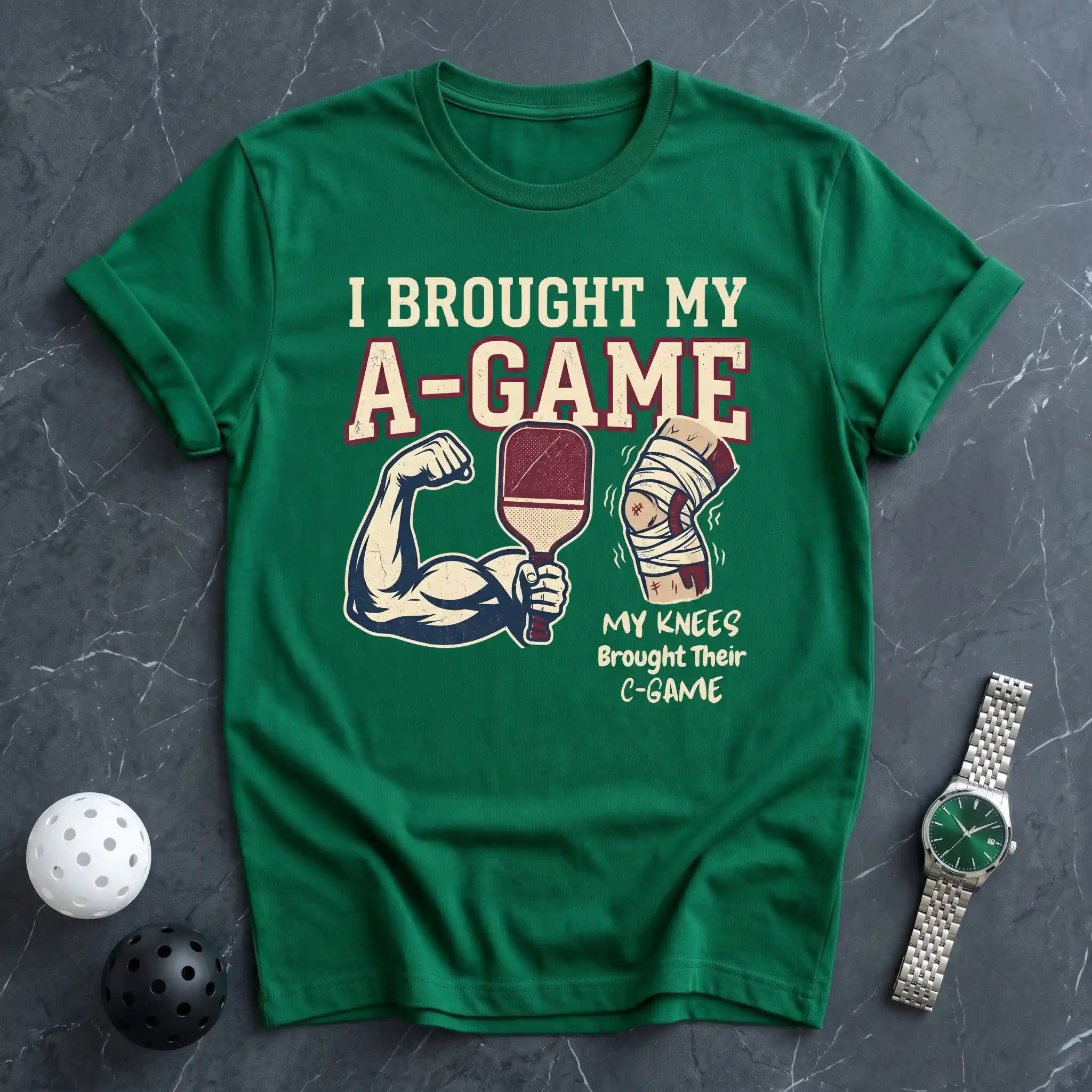 A - Game & Knees C - Game Funny Tee - Dink it Shop
