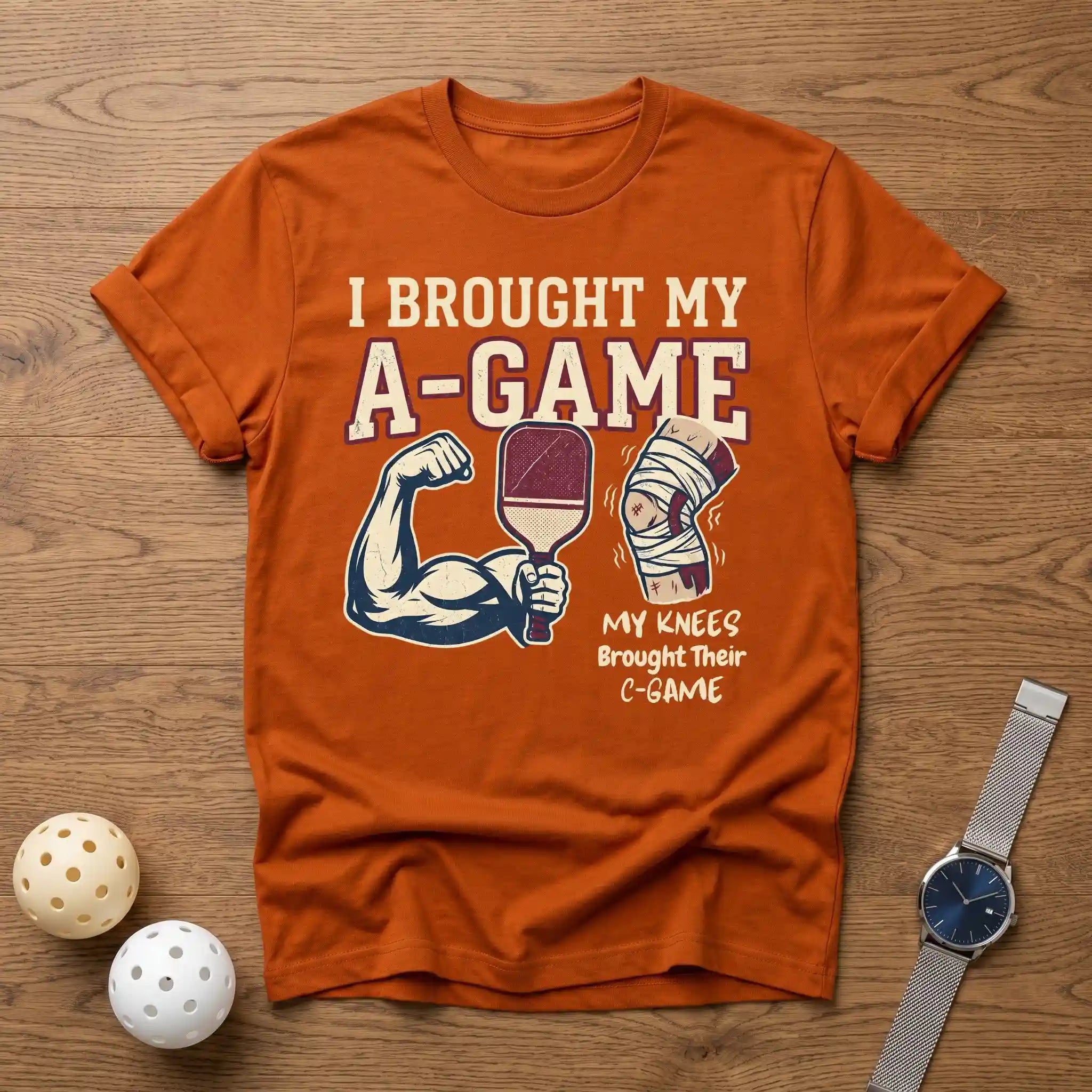 A - Game & Knees C - Game Funny Tee - Dink it Shop