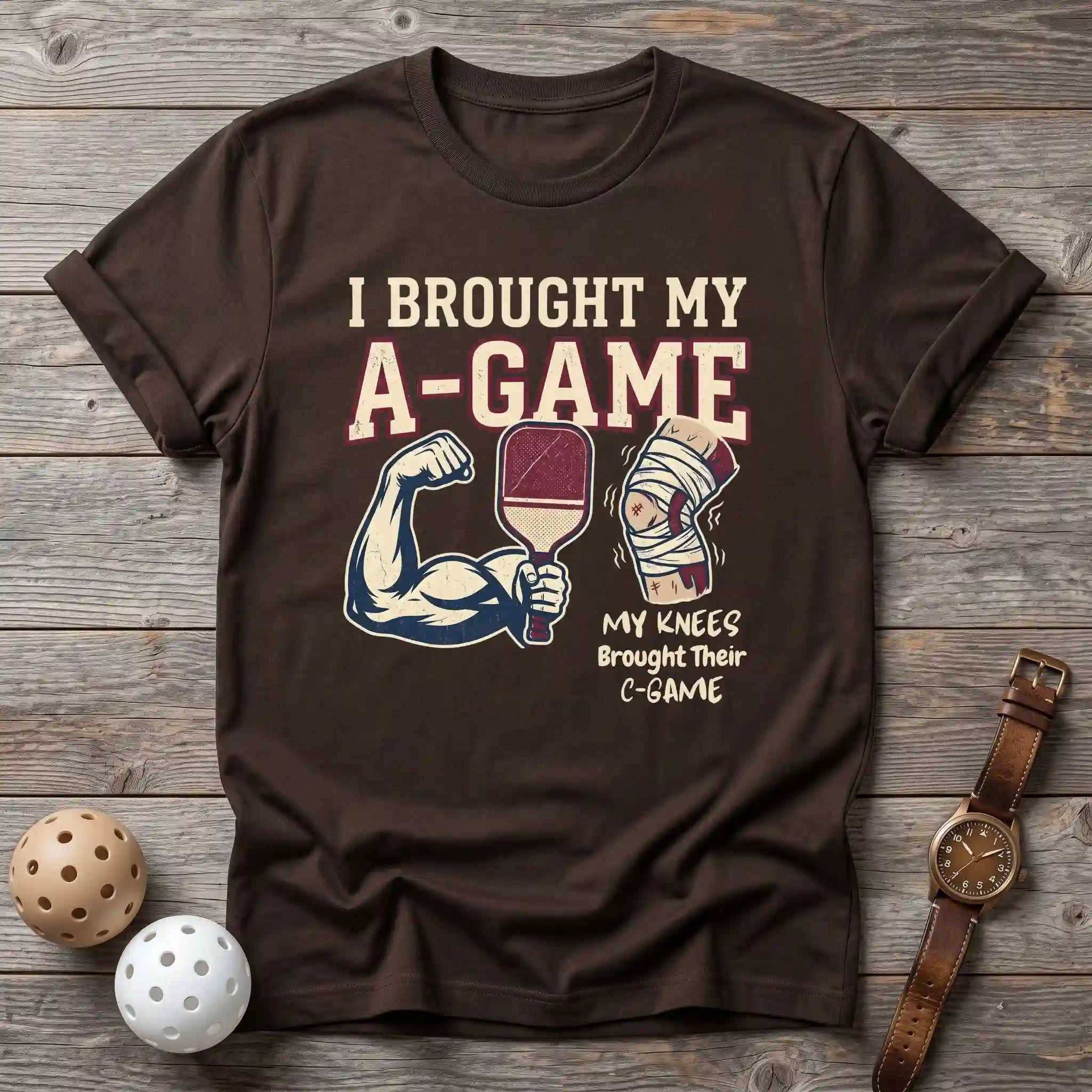 A - Game & Knees C - Game Funny Tee - Dink it Shop
