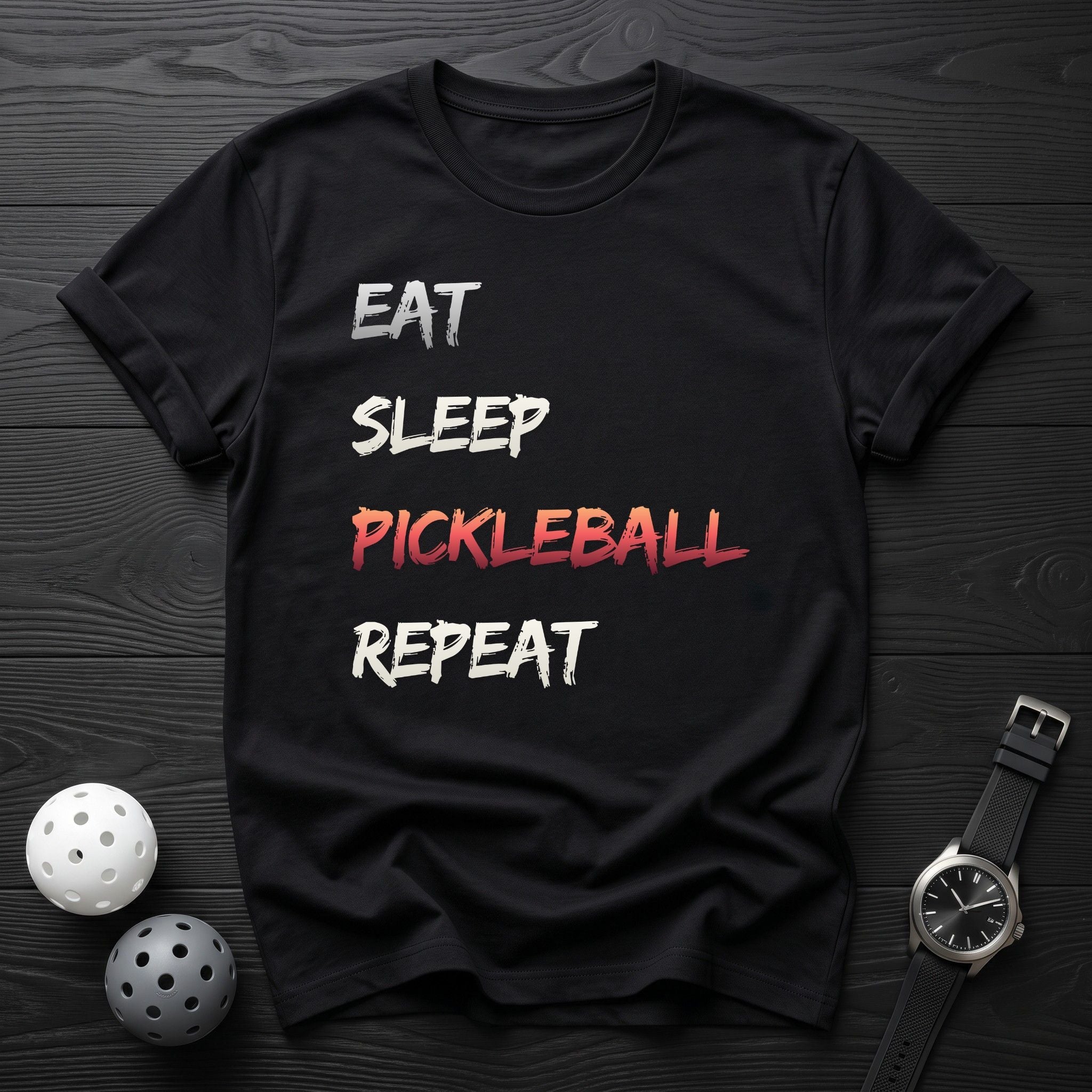 Eat Sleep Pickleball Repeat Tee - Dink it Shop