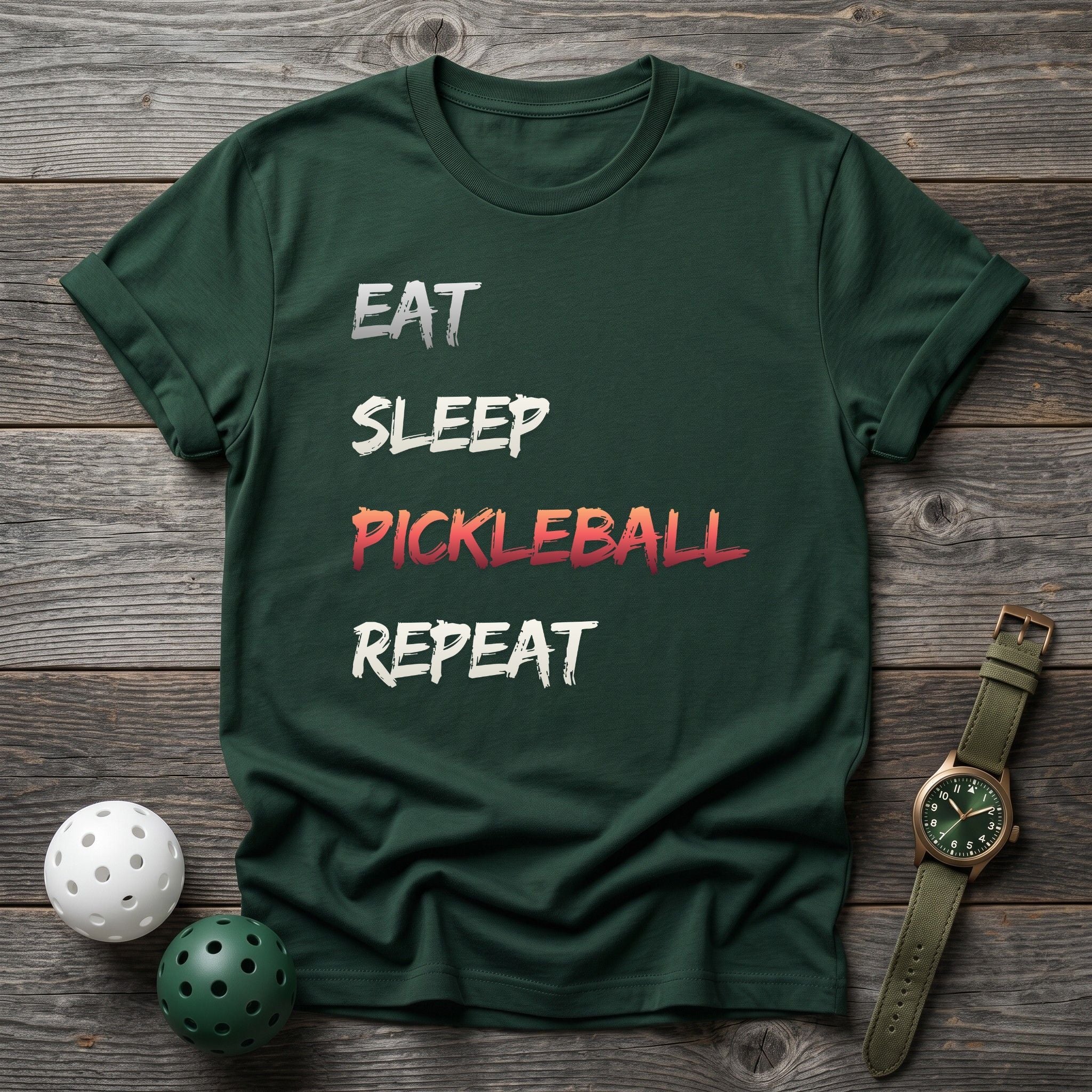 Eat Sleep Pickleball Repeat Tee - Dink it Shop