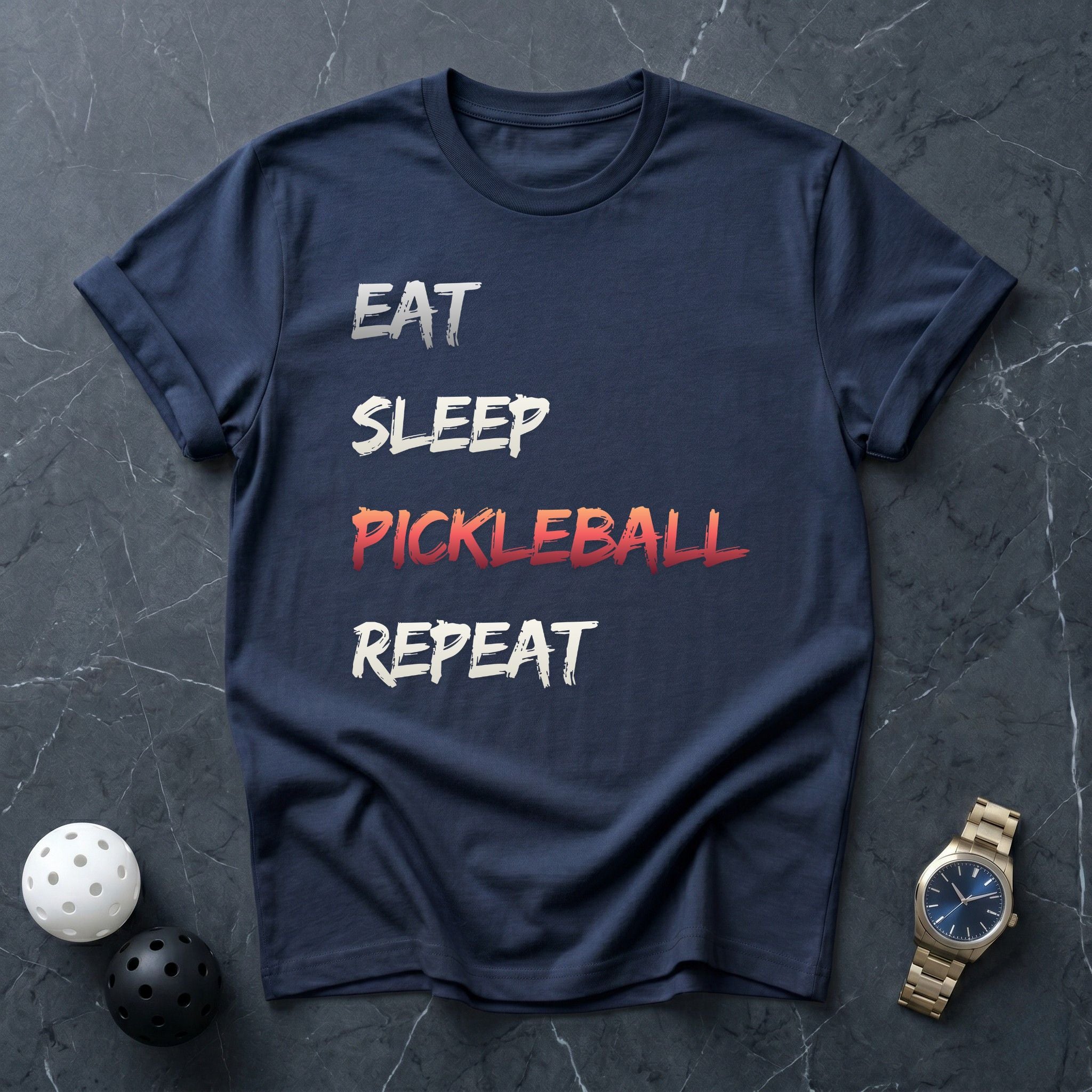 Eat Sleep Pickleball Repeat Tee - Dink it Shop
