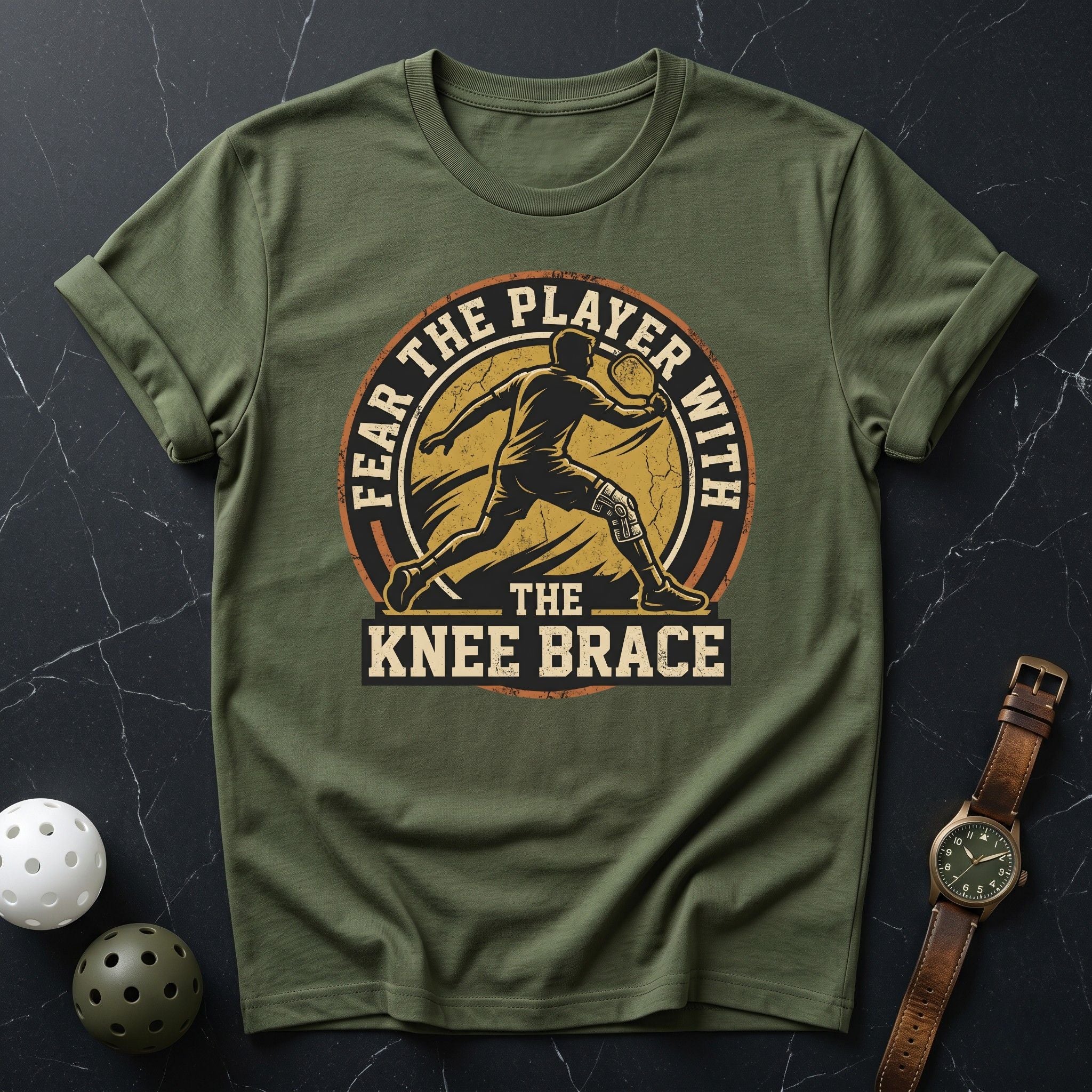 Fear The Knee Brace Funny Tee - Dink it Shop