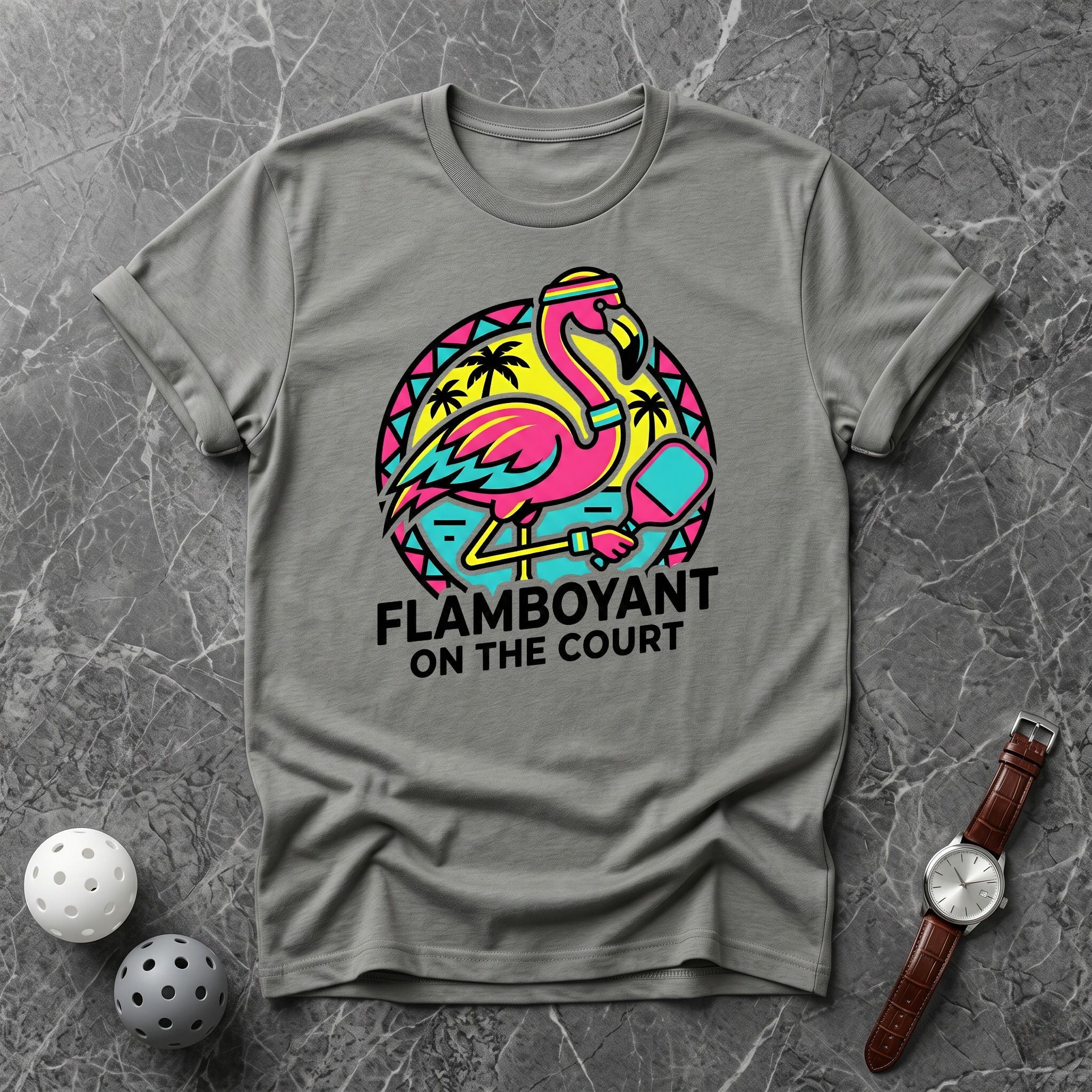 Flamboyant Flamingo Pickleball Tee - Dink it Shop