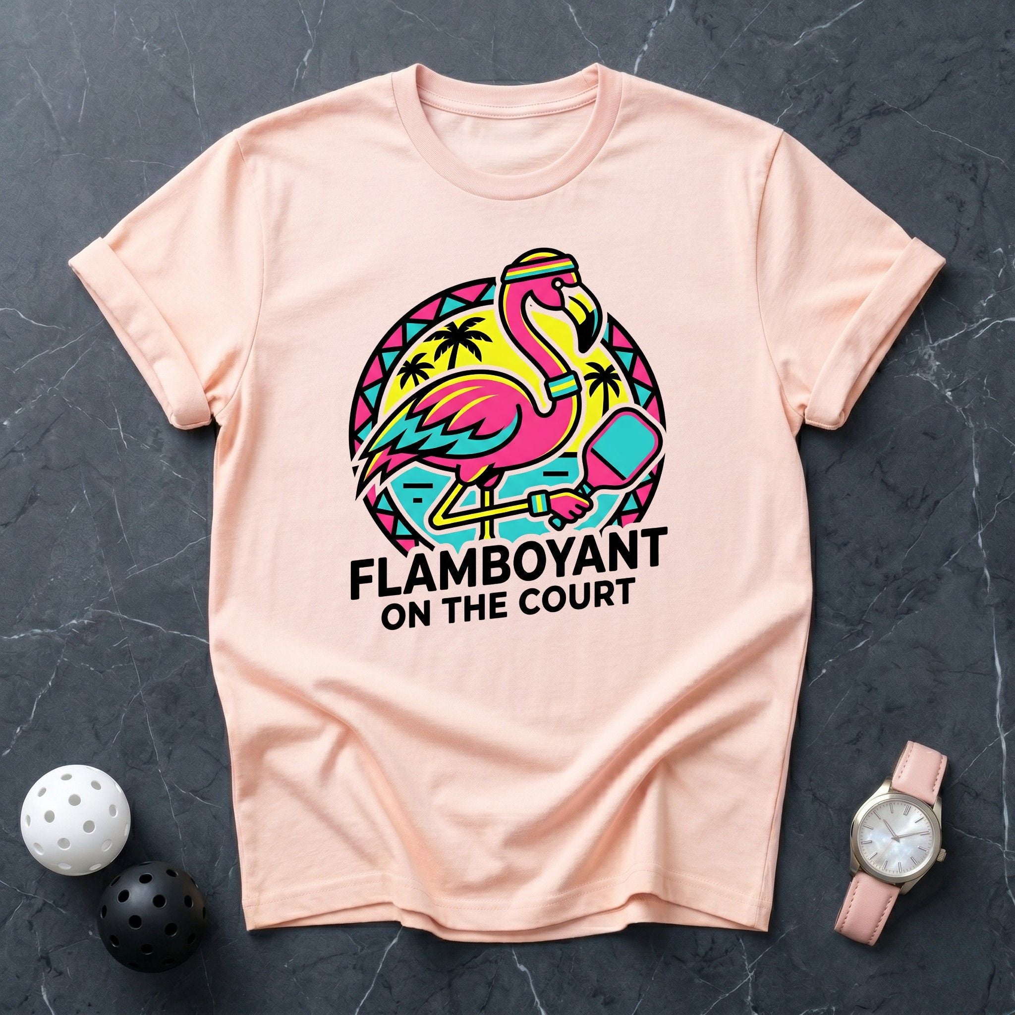 Flamboyant Flamingo Pickleball Tee - Dink it Shop