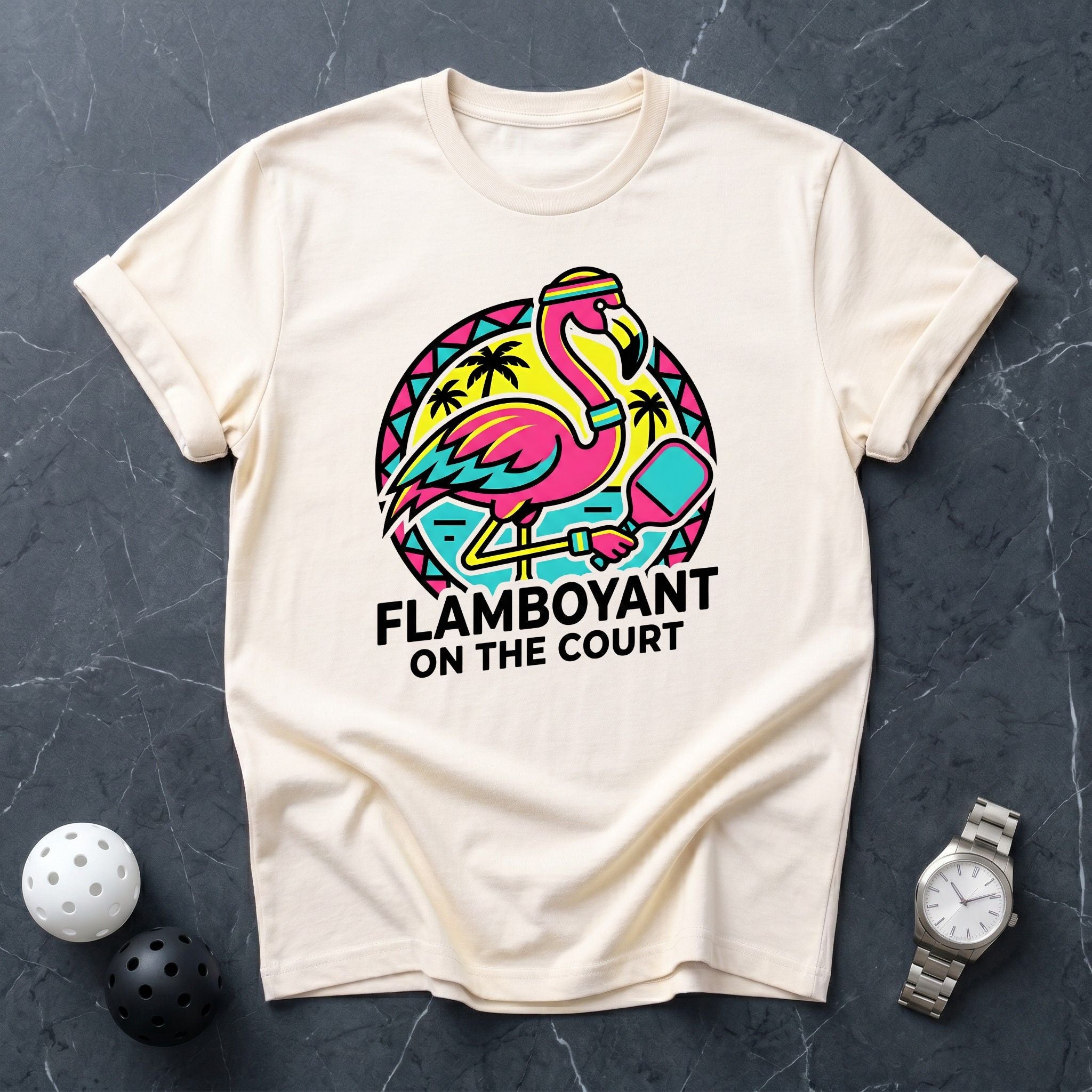 Flamboyant Flamingo Pickleball Tee - Dink it Shop