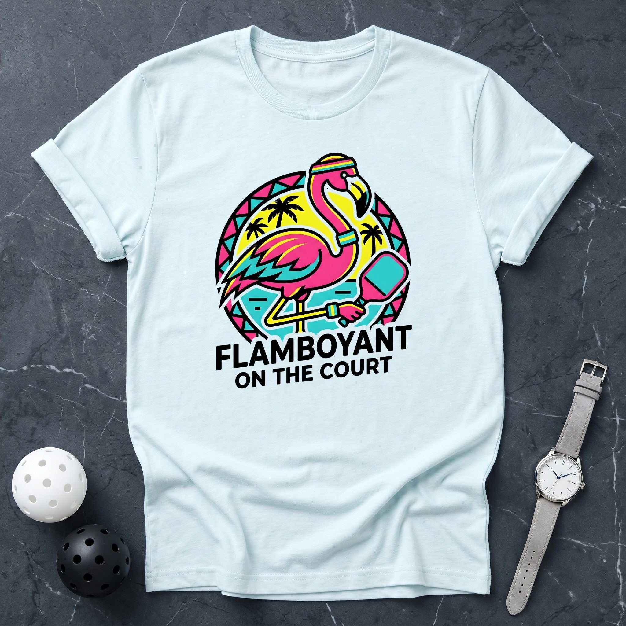 Flamboyant Flamingo Pickleball Tee - Dink it Shop
