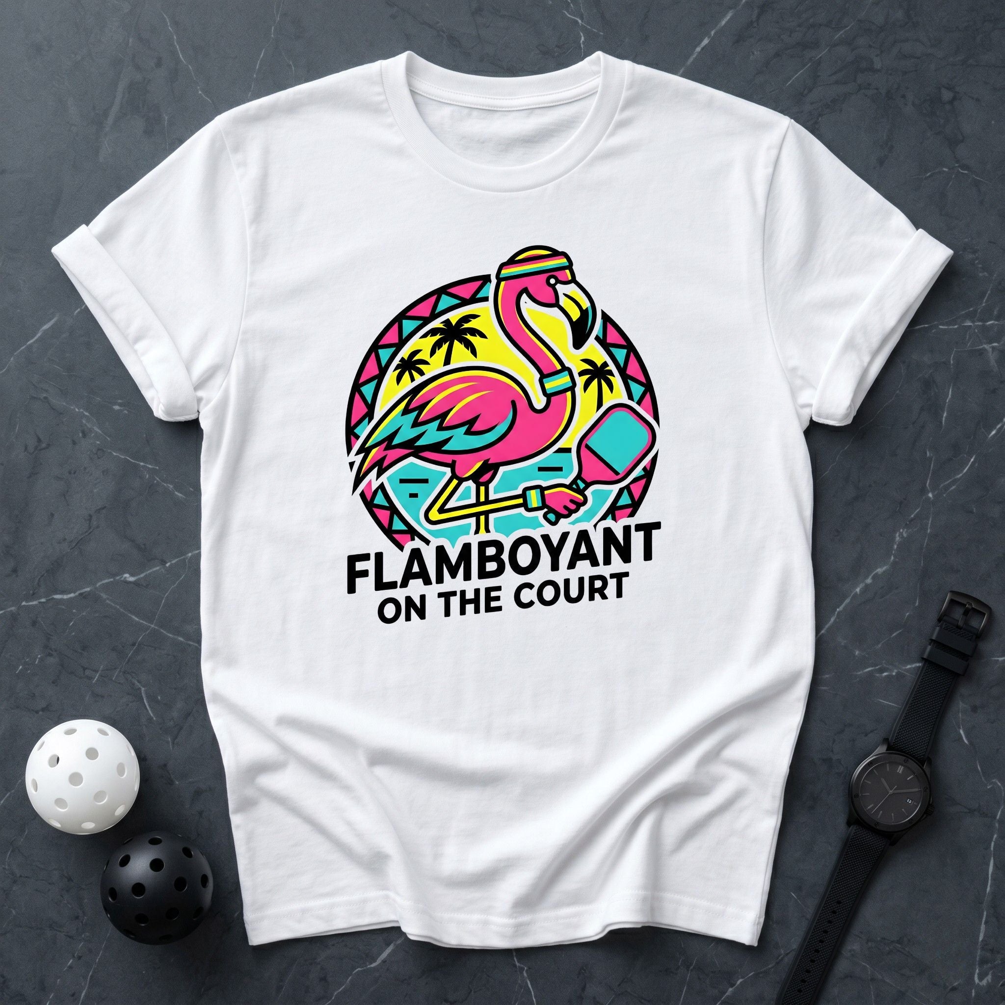 Flamboyant Flamingo Pickleball Tee - Dink it Shop