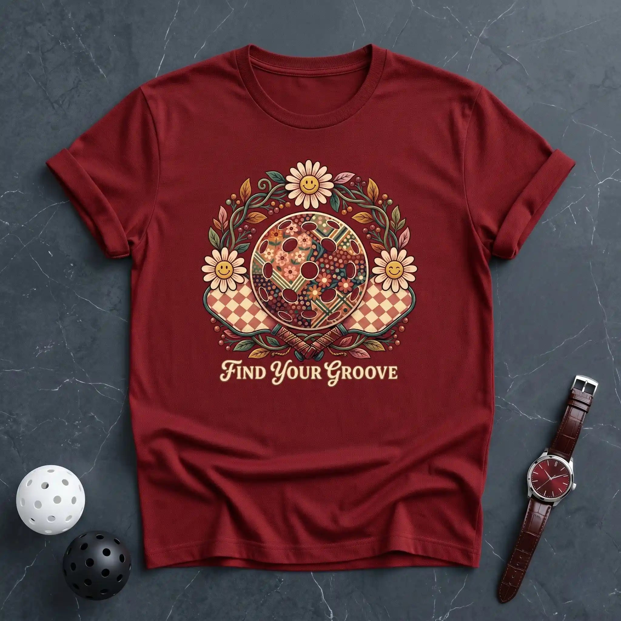 Floral Wreath Pickleball Tee - Dink it Shop