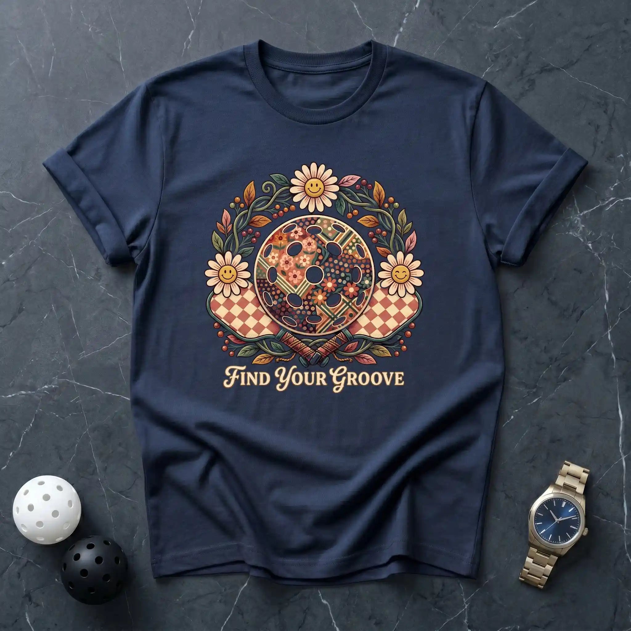 Floral Wreath Pickleball Tee - Dink it Shop