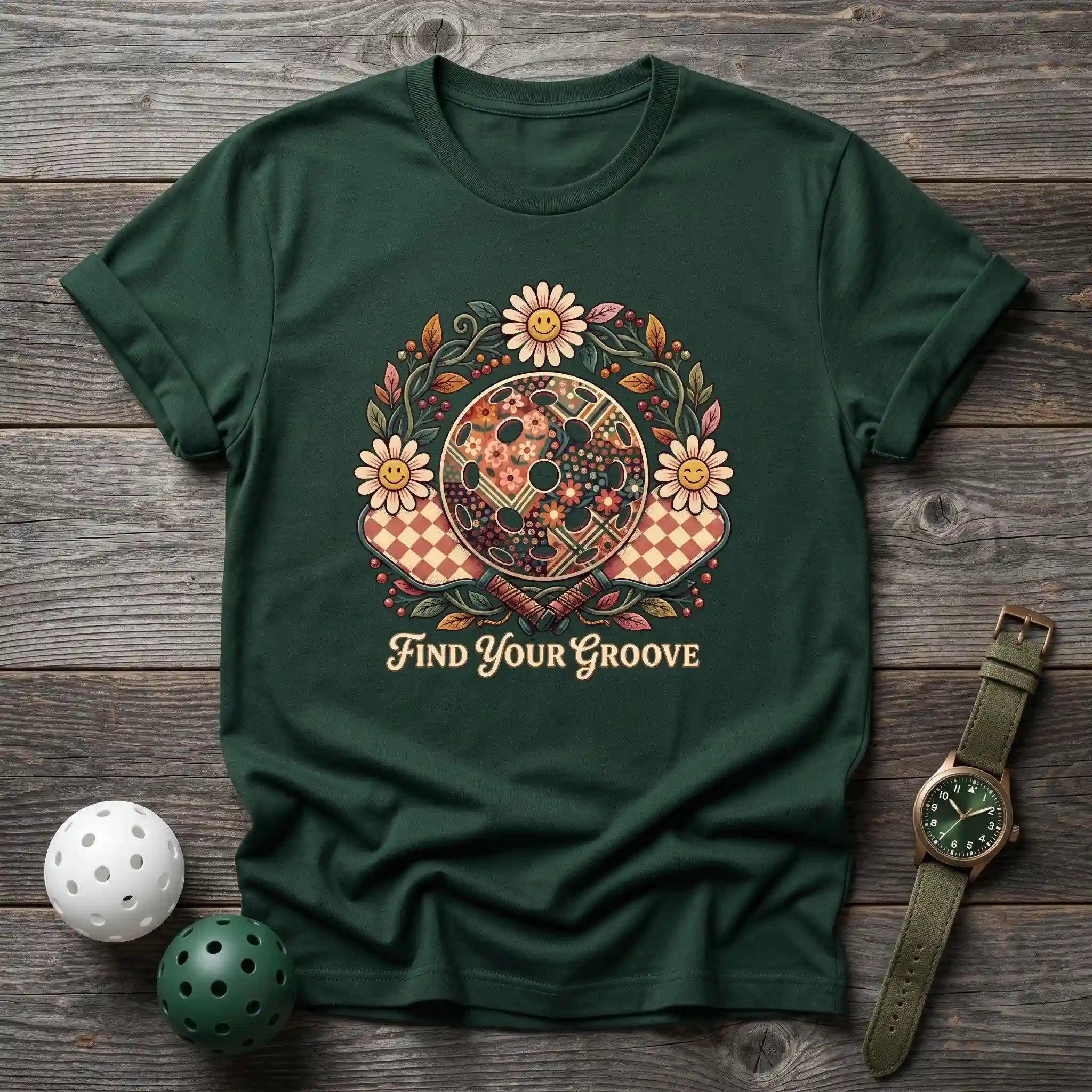 Floral Wreath Pickleball Tee - Dink it Shop