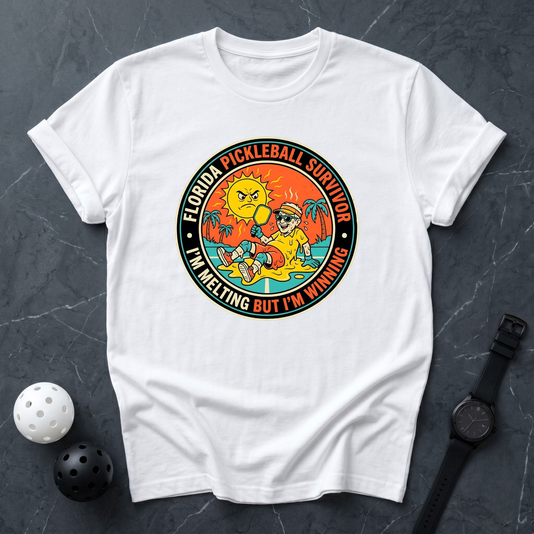 Florida Pickleball Survivor Melting Tee - Dink it Shop
