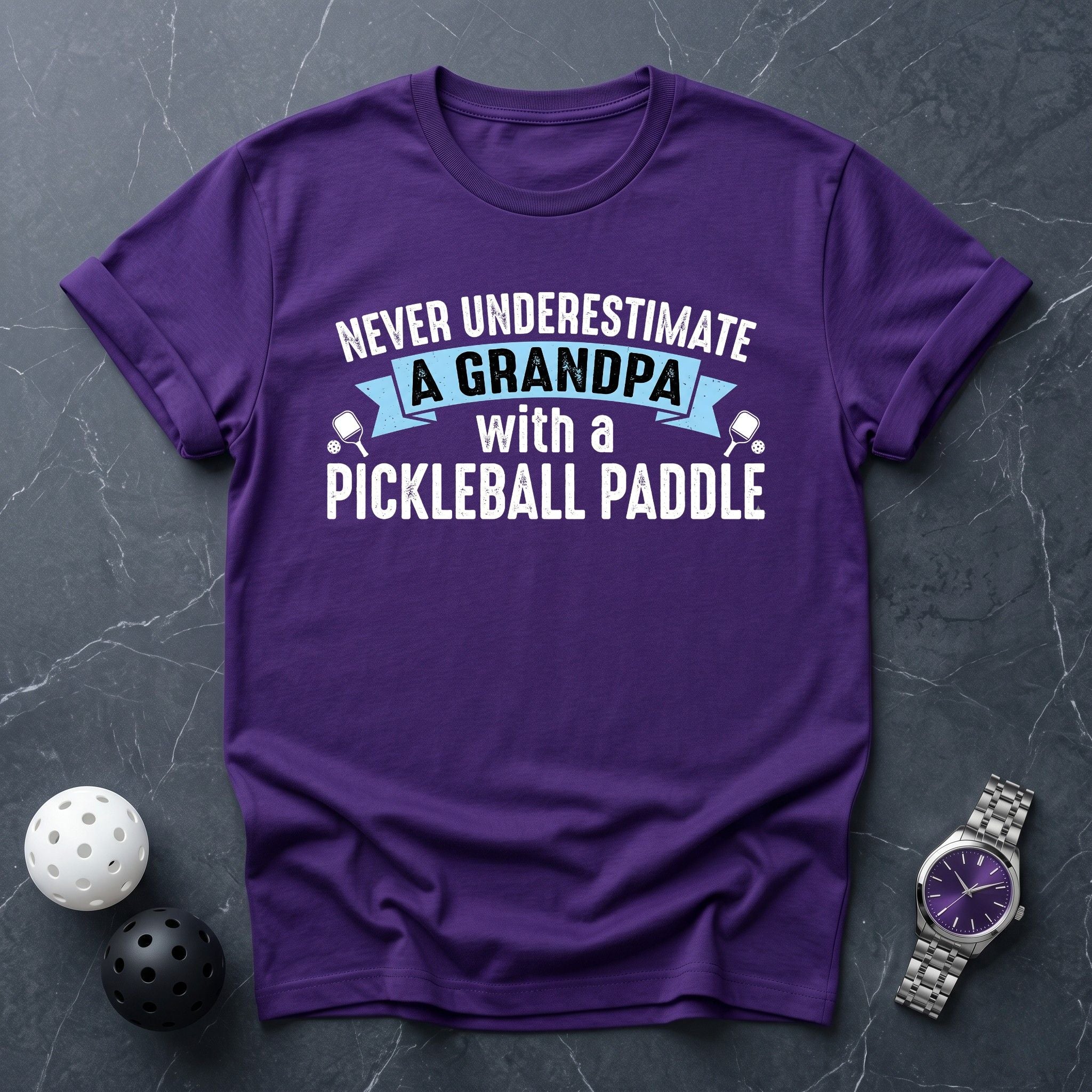 Never Underestimate Grandpa Tee - Dink it Shop