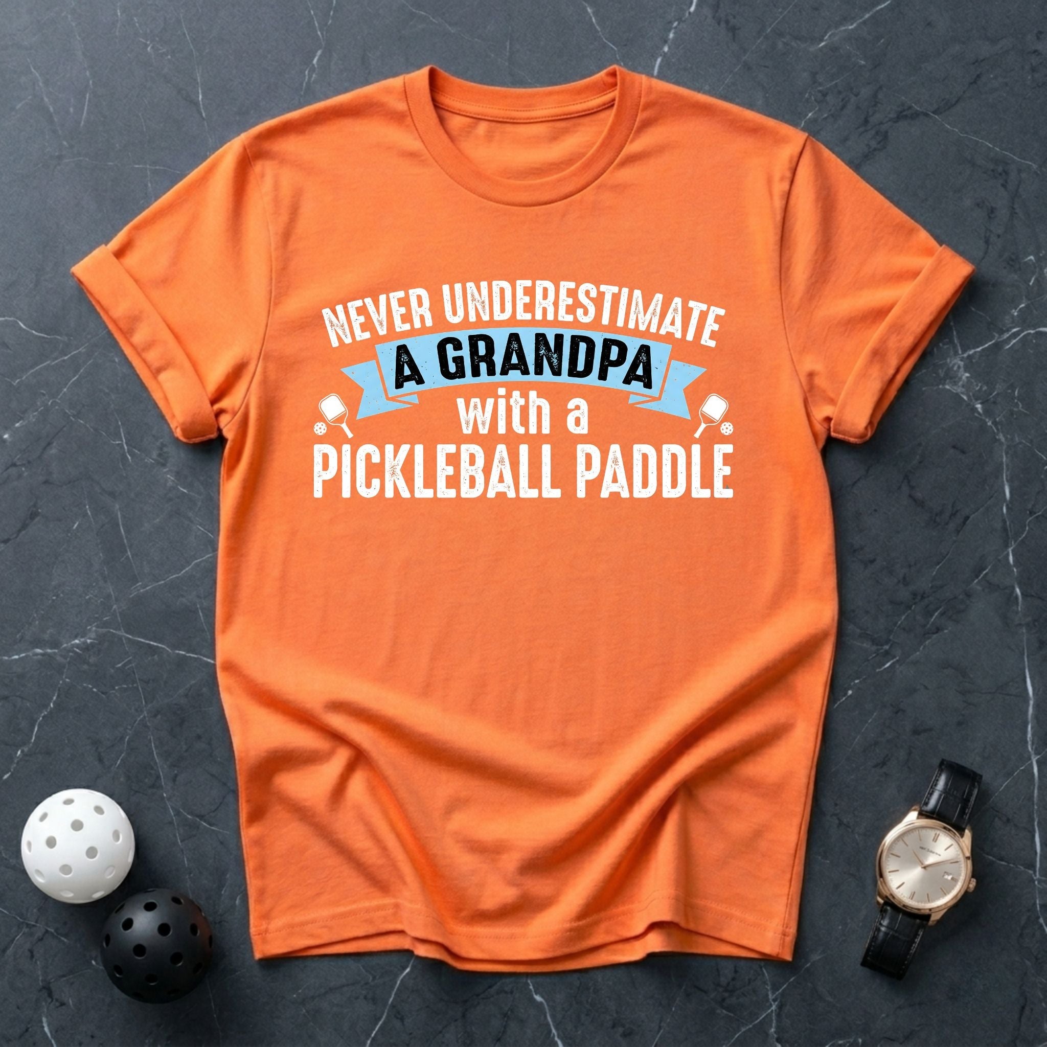 Never Underestimate Grandpa Tee - Dink it Shop