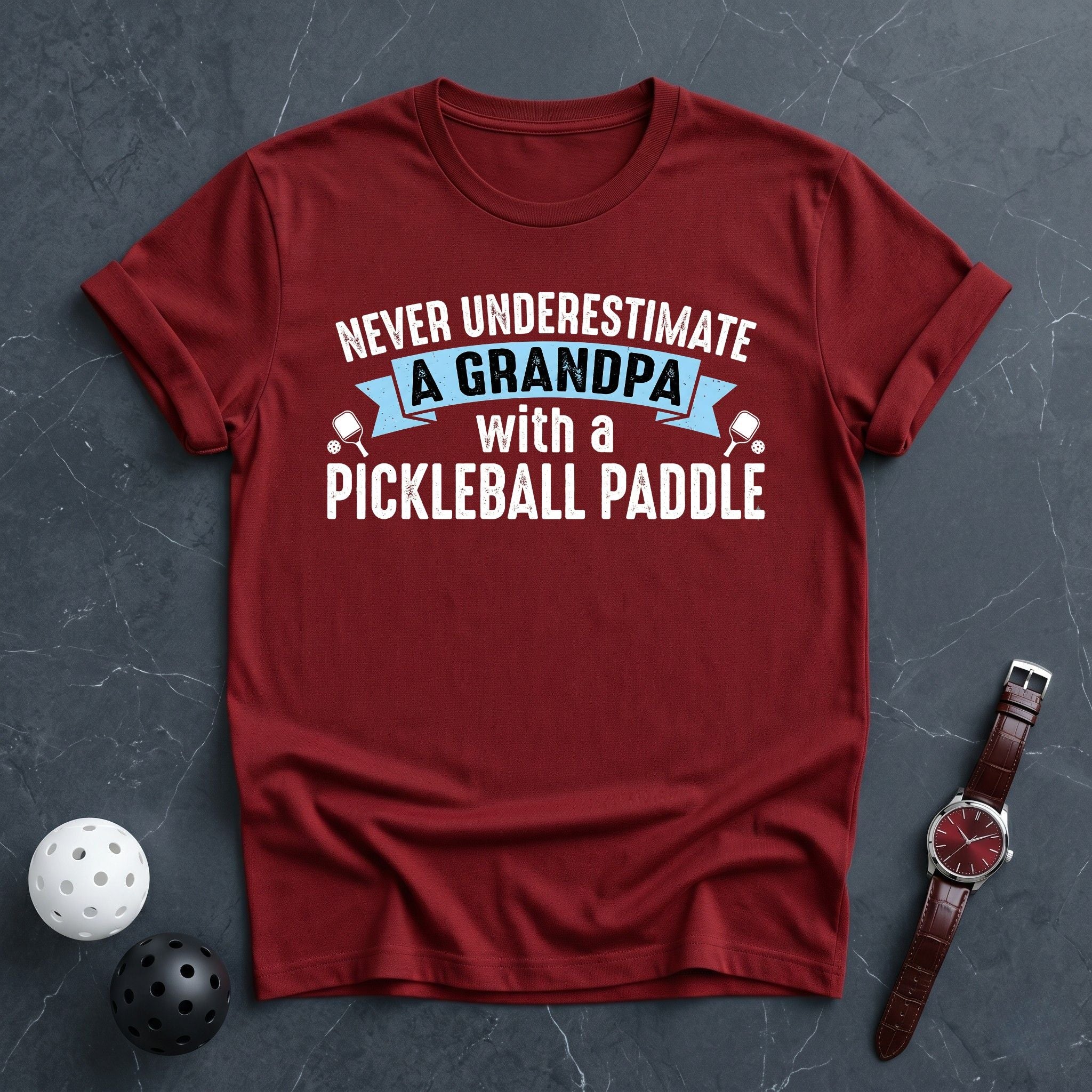 Never Underestimate Grandpa Tee - Dink it Shop