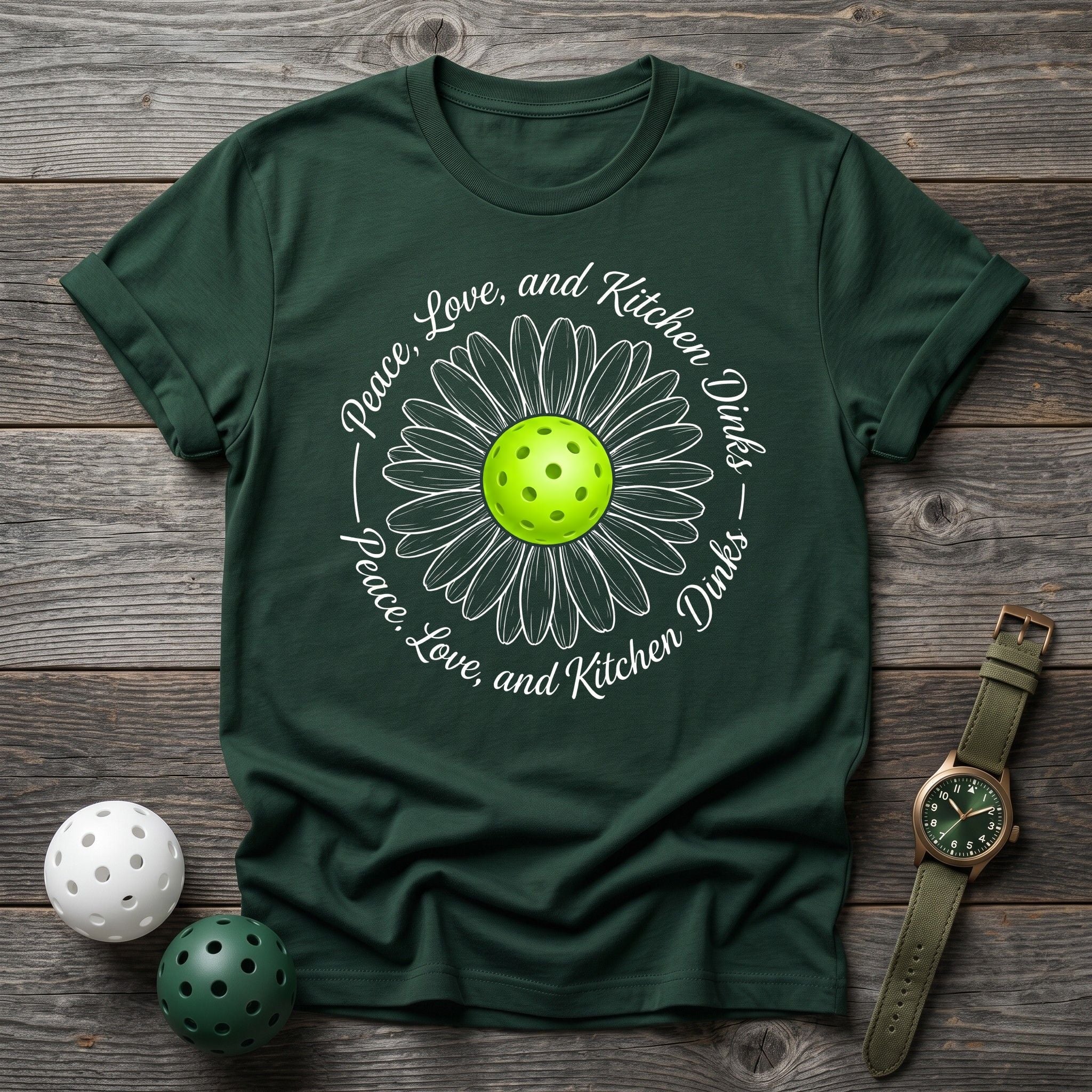 Peace Love Kitchen Dinks Floral Tee - Dink it Shop