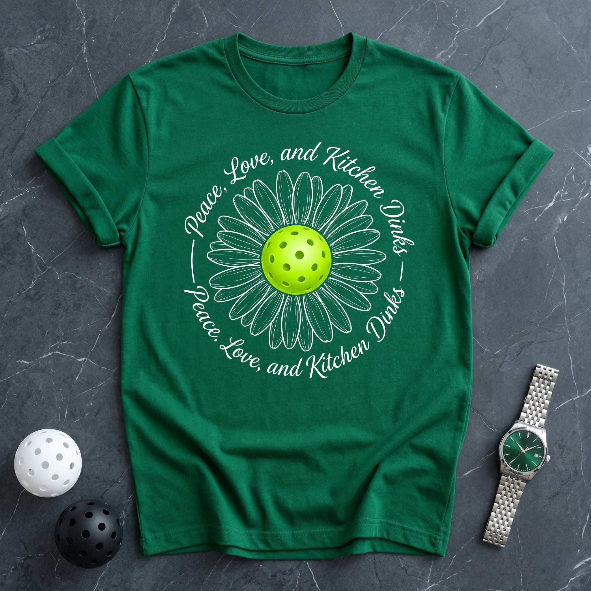 Peace Love Kitchen Dinks Floral Tee - Dink it Shop