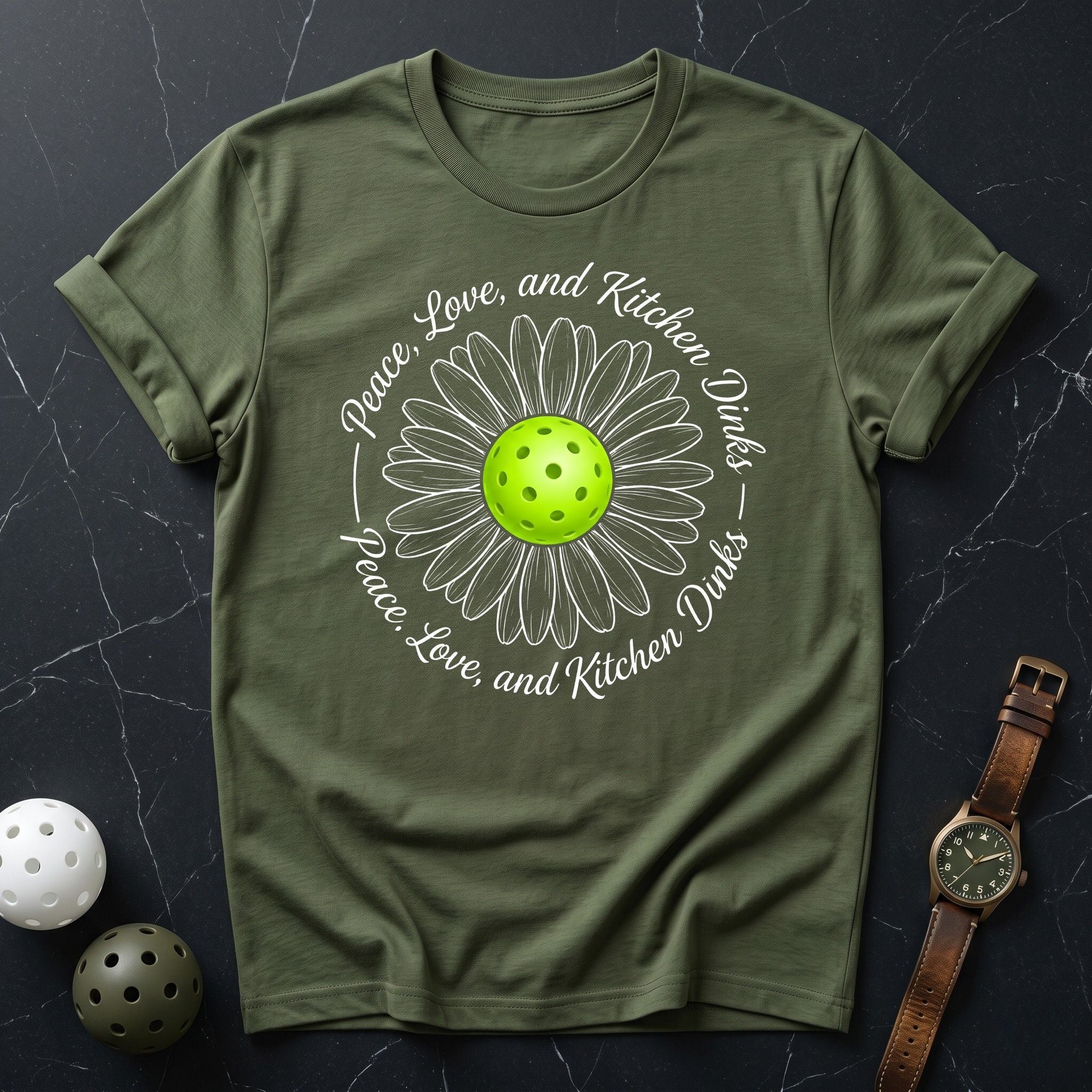 Peace Love Kitchen Dinks Floral Tee - Dink it Shop