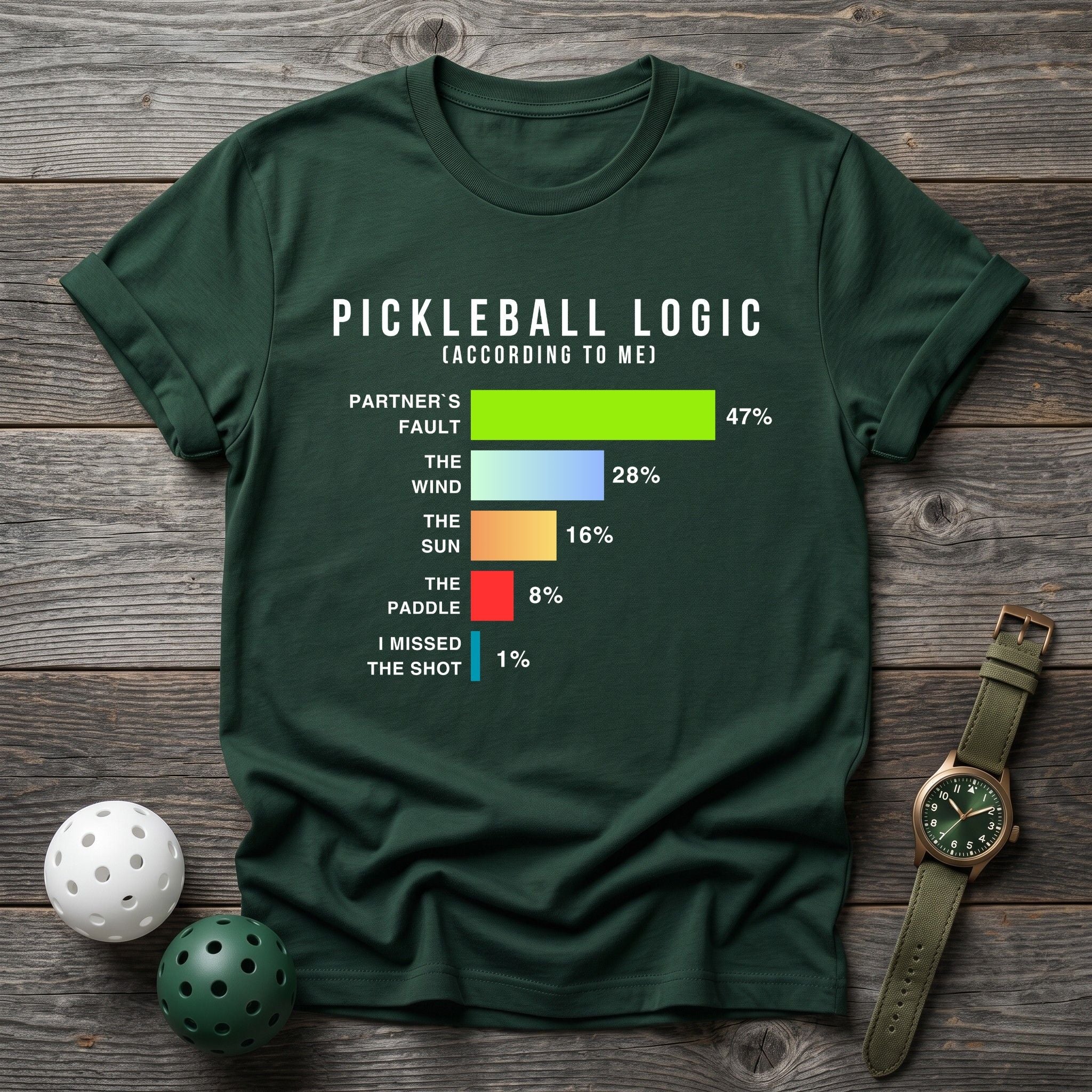 Pickleball Logic Funny Chart Tee - Dink it Shop
