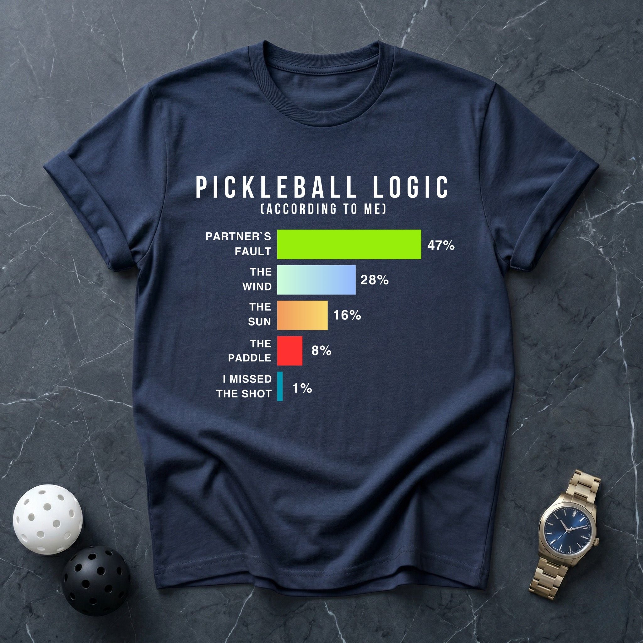 Pickleball Logic Funny Chart Tee - Dink it Shop