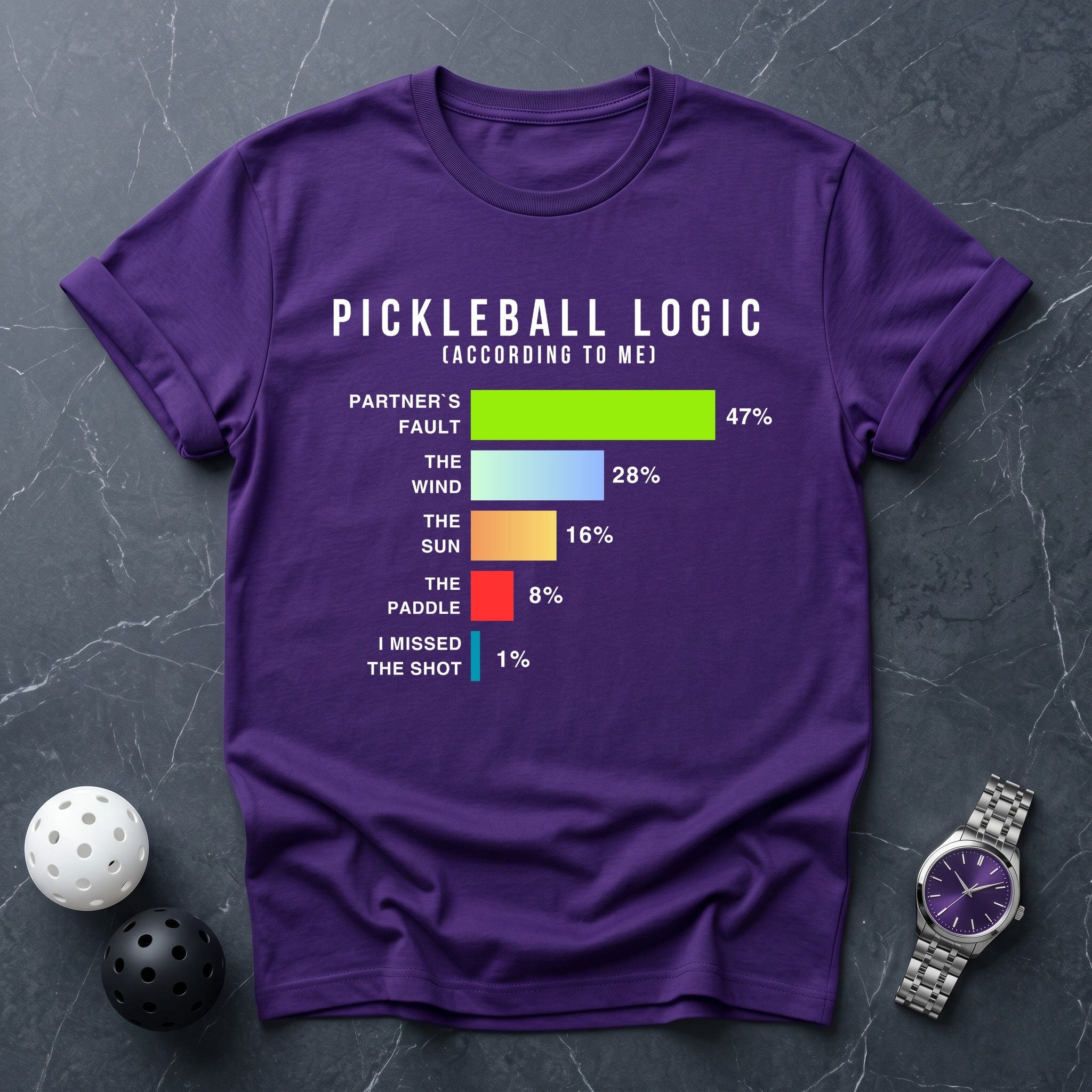 Pickleball Logic Funny Chart Tee - Dink it Shop