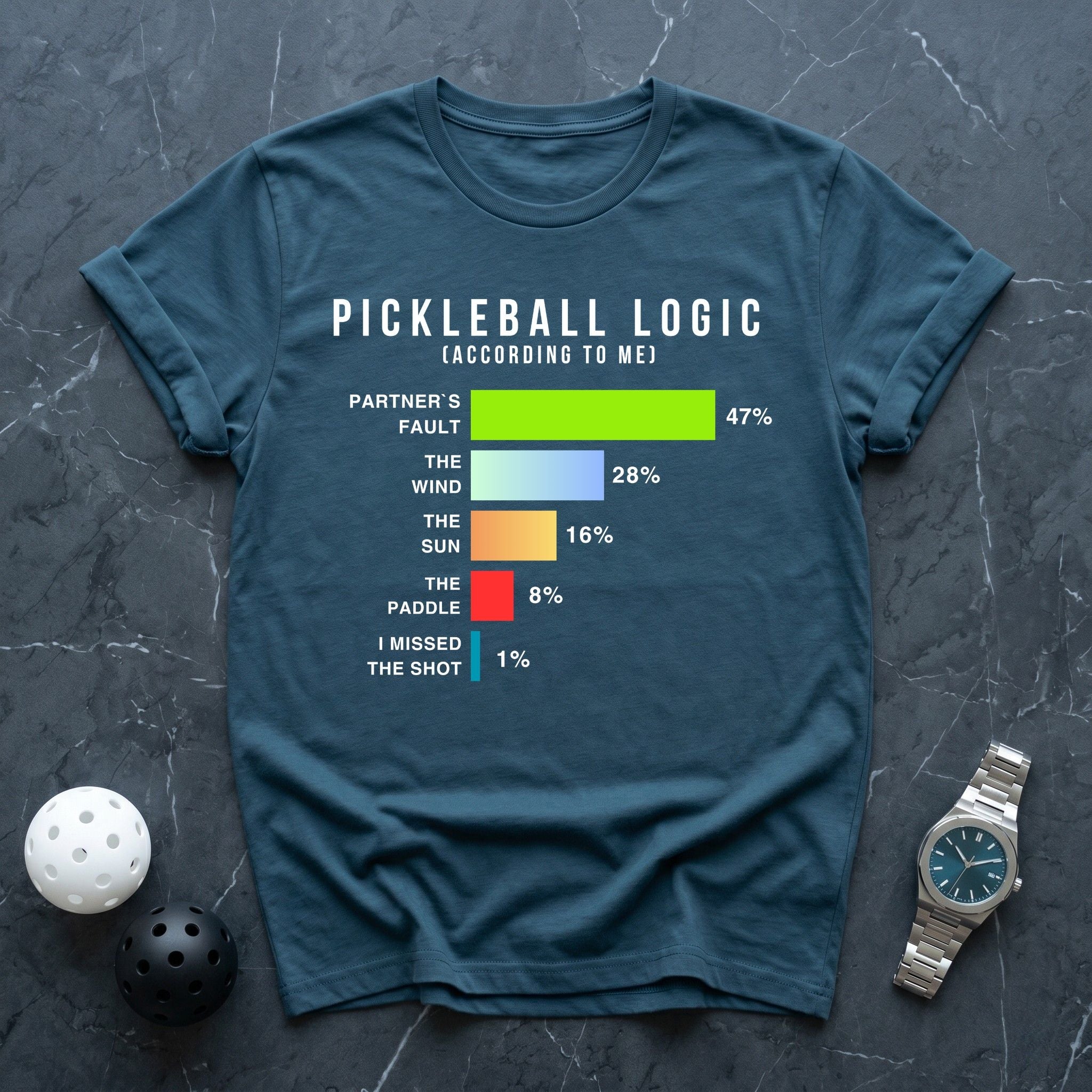 Pickleball Logic Funny Chart Tee - Dink it Shop