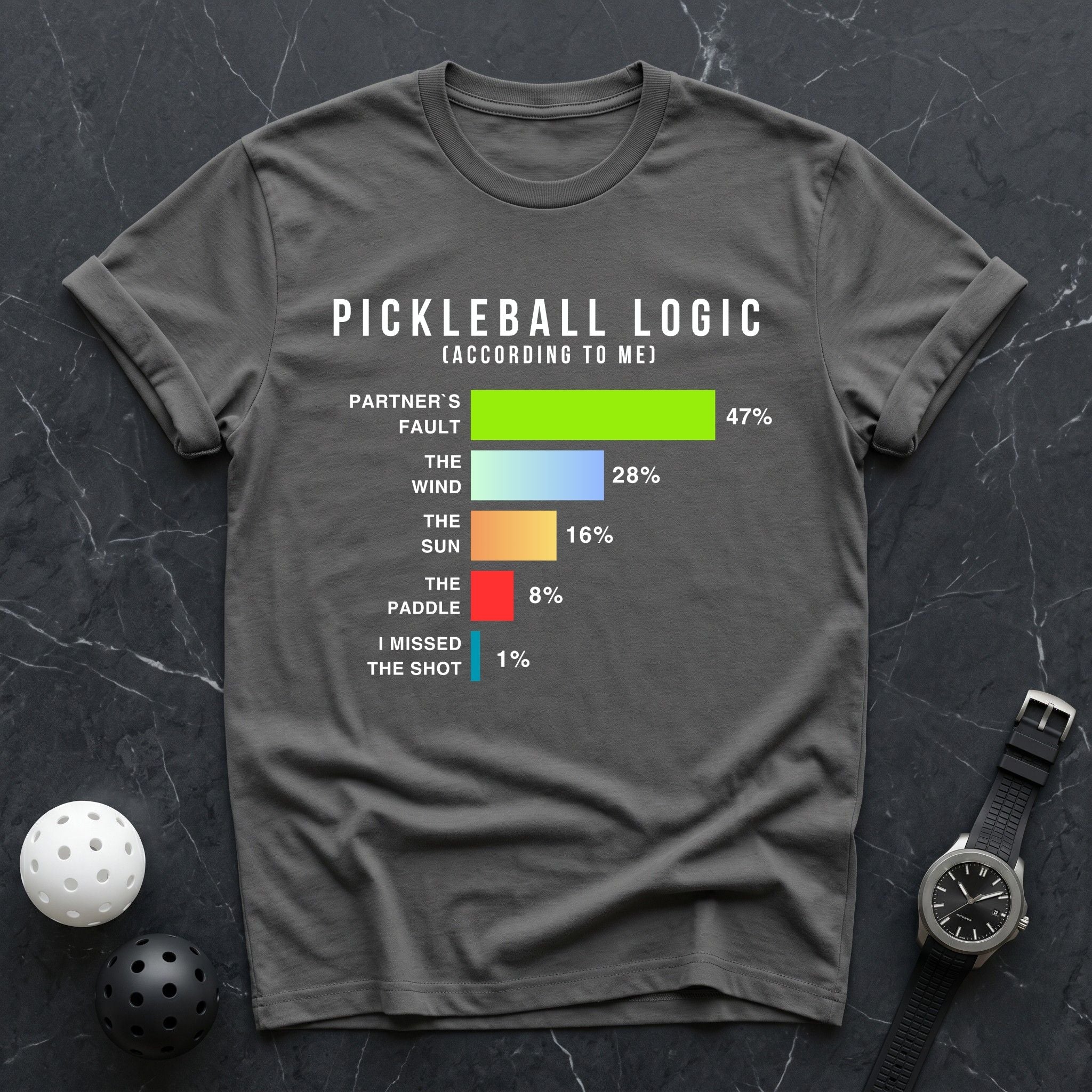 Pickleball Logic Funny Chart Tee - Dink it Shop