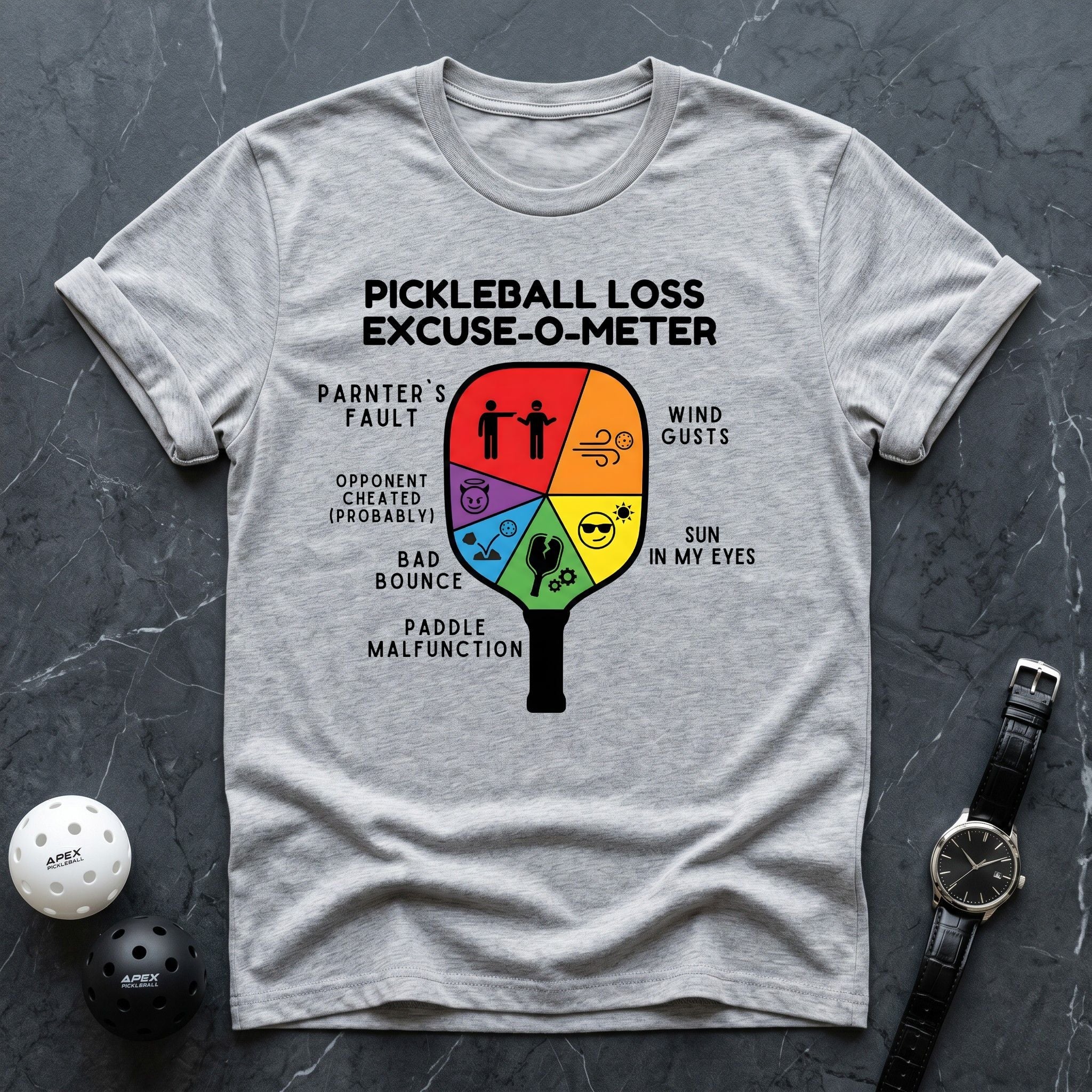 Pickleball Loss Excuse - O - Meter Tee - Dink it Shop