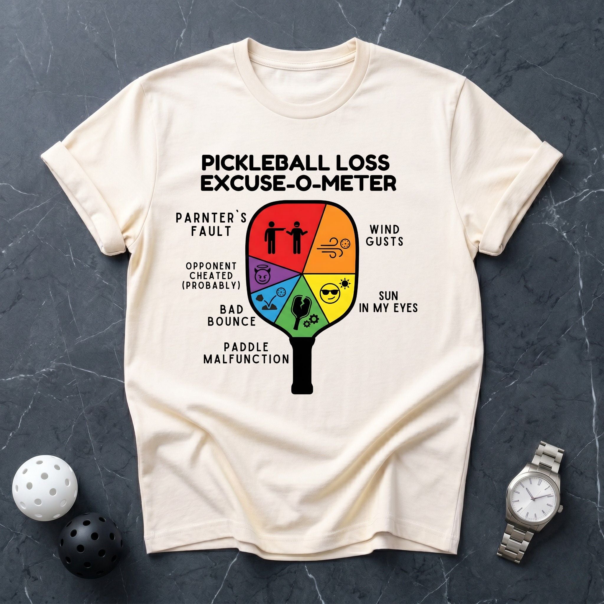 Pickleball Loss Excuse - O - Meter Tee - Dink it Shop