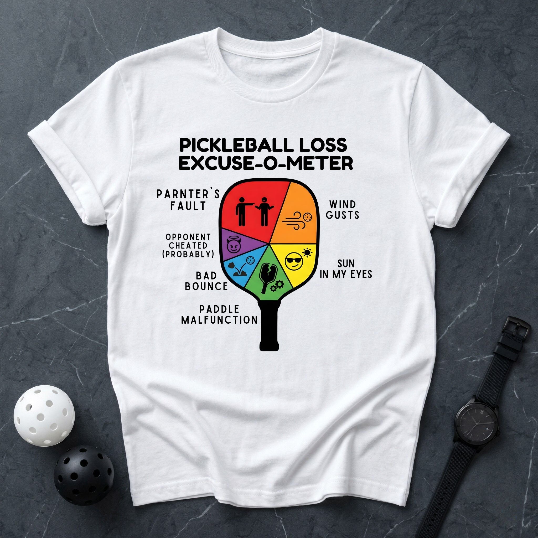 Pickleball Loss Excuse - O - Meter Tee - Dink it Shop