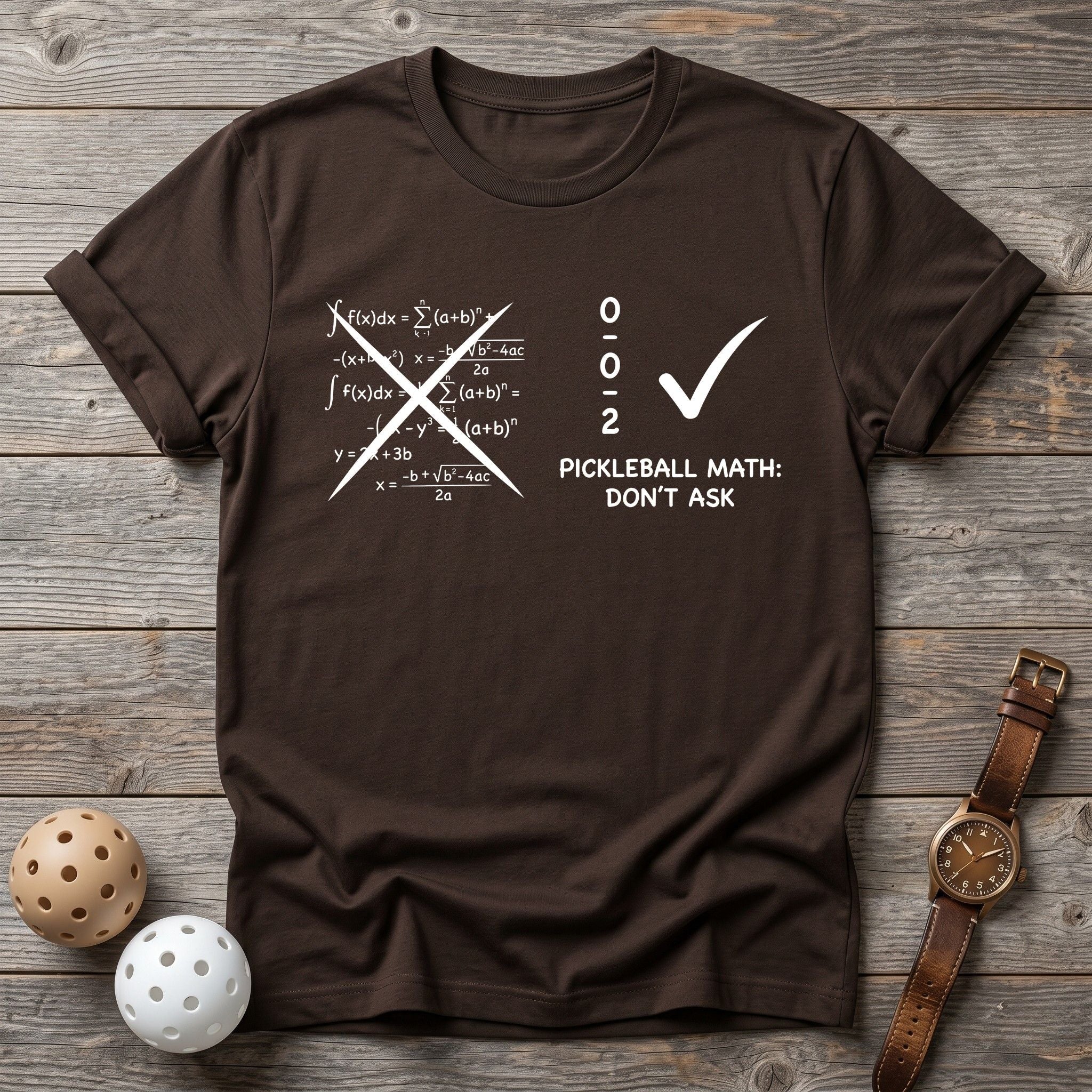 Pickleball Math Don't Ask 0 - 0 - 2 Tee - Dink it Shop