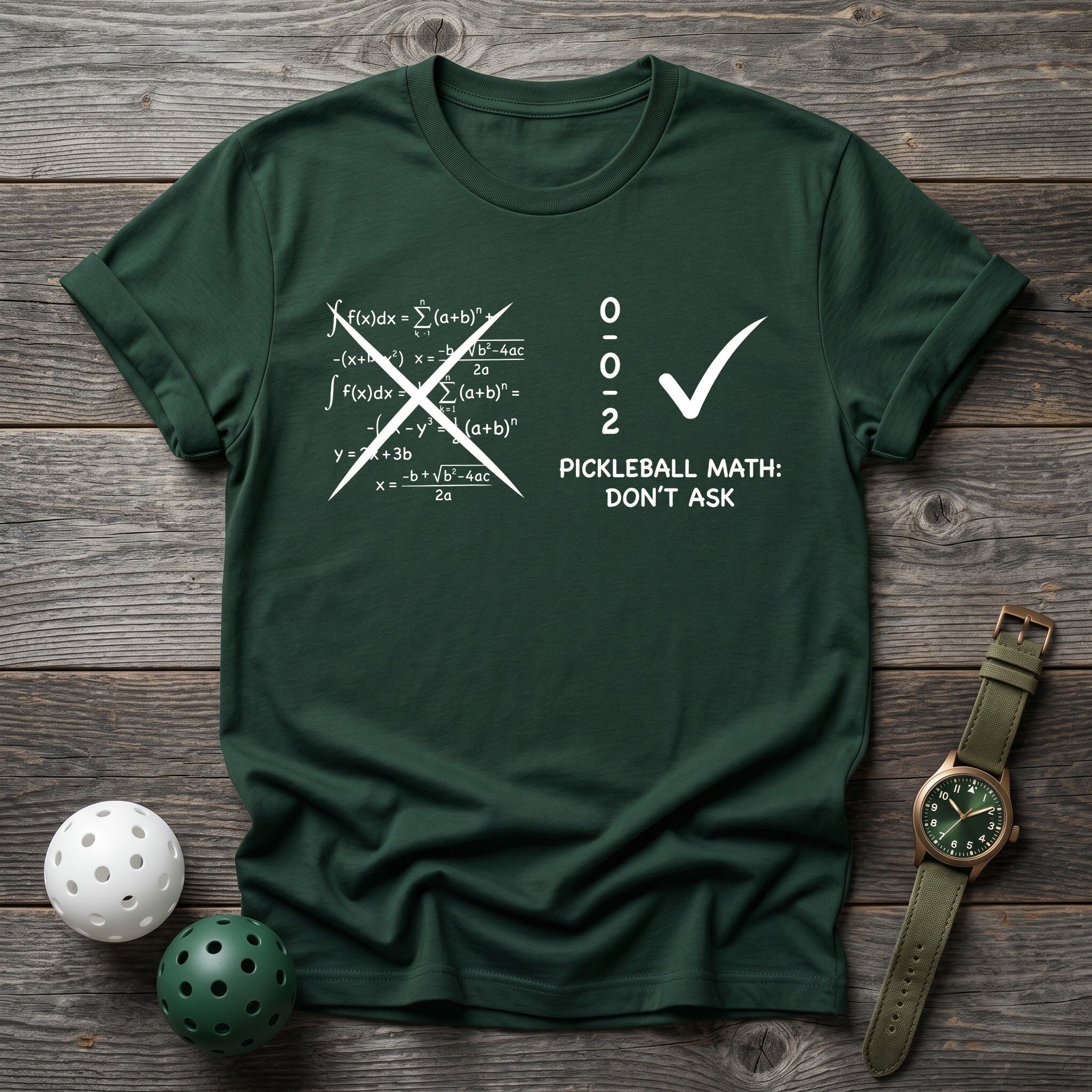 Pickleball Math Don't Ask 0 - 0 - 2 Tee - Dink it Shop
