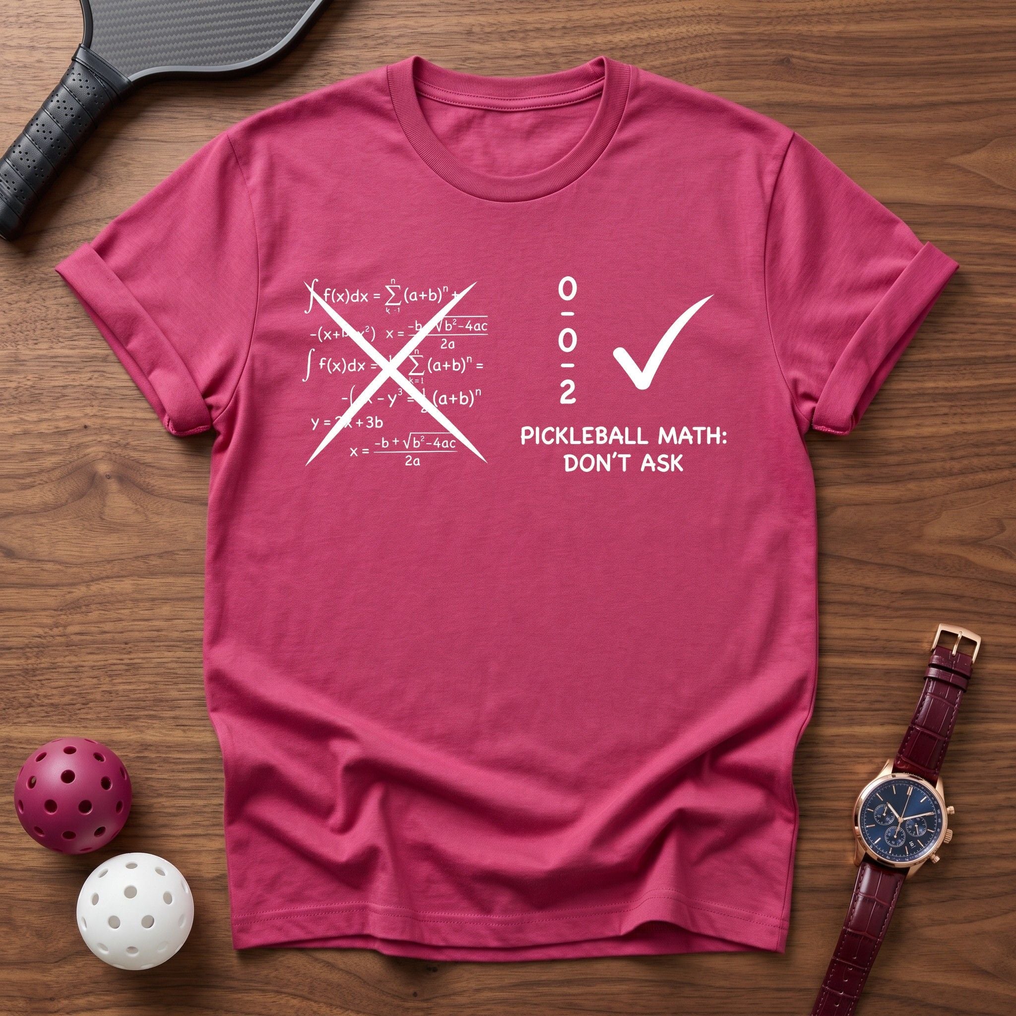 Pickleball Math Don't Ask 0 - 0 - 2 Tee - Dink it Shop