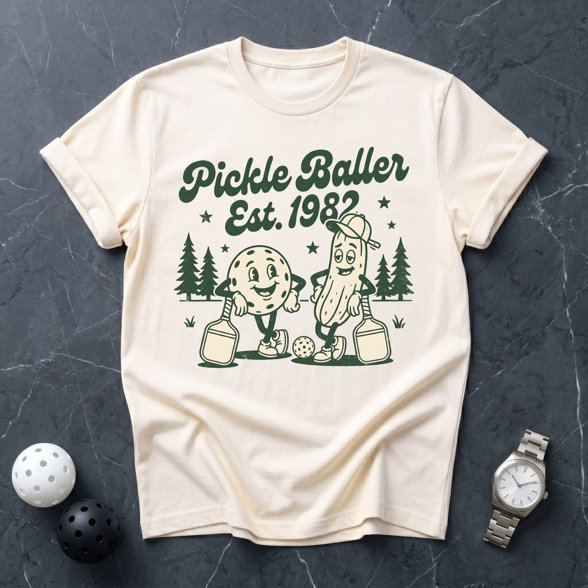 Pickleballer Est 1982 Retro Tee - Dink it Shop