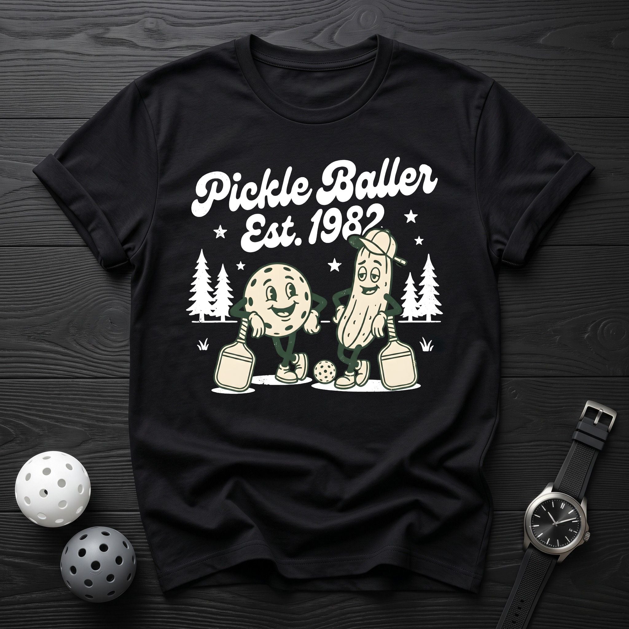 Pickleballer Est 1982 Retro Tee - Dink it Shop