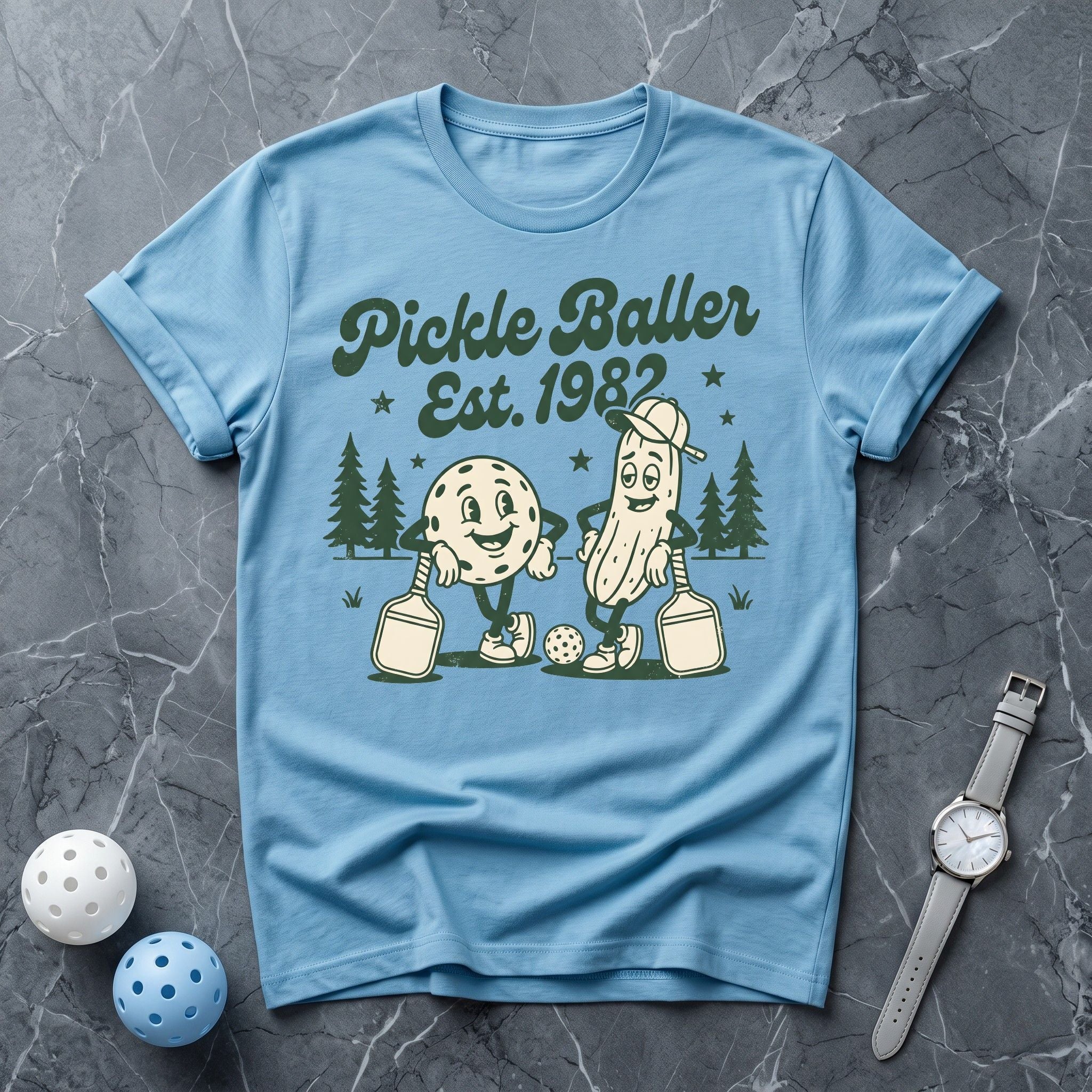 Pickleballer Est 1982 Retro Tee - Dink it Shop