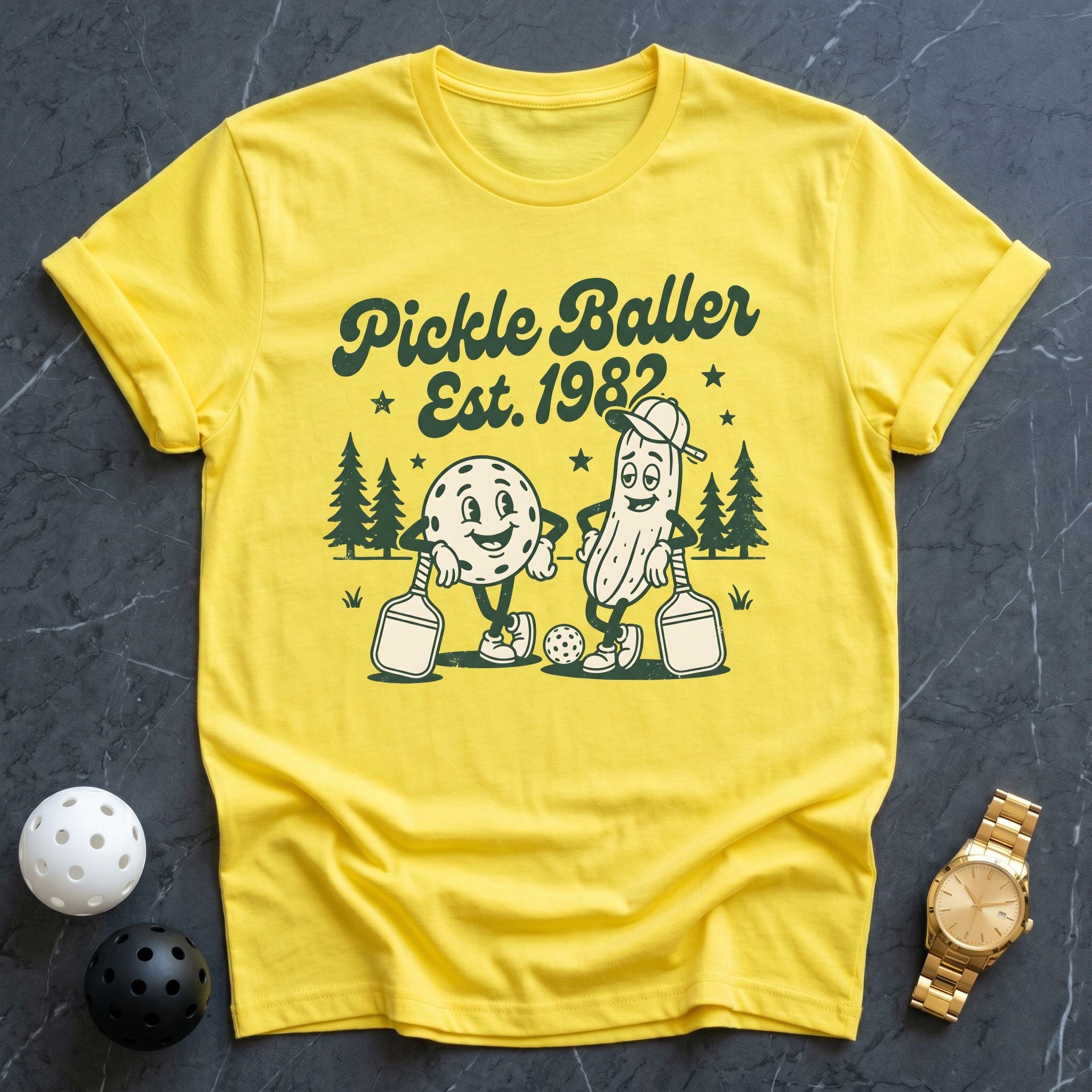 Pickleballer Est 1982 Retro Tee - Dink it Shop