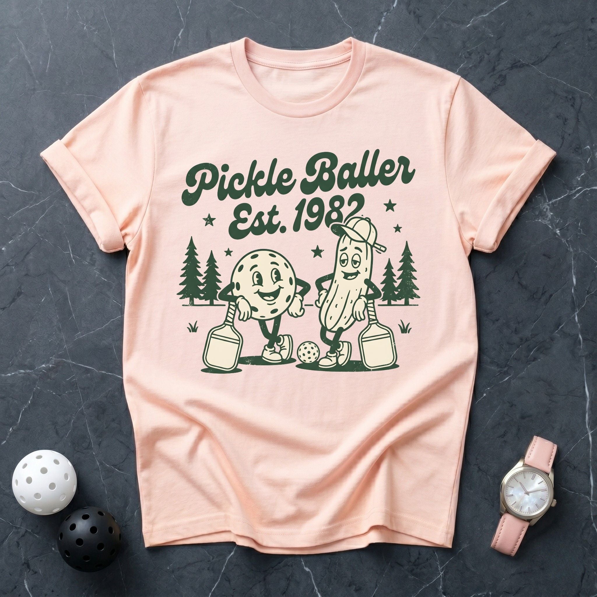 Pickleballer Est 1982 Retro Tee - Dink it Shop