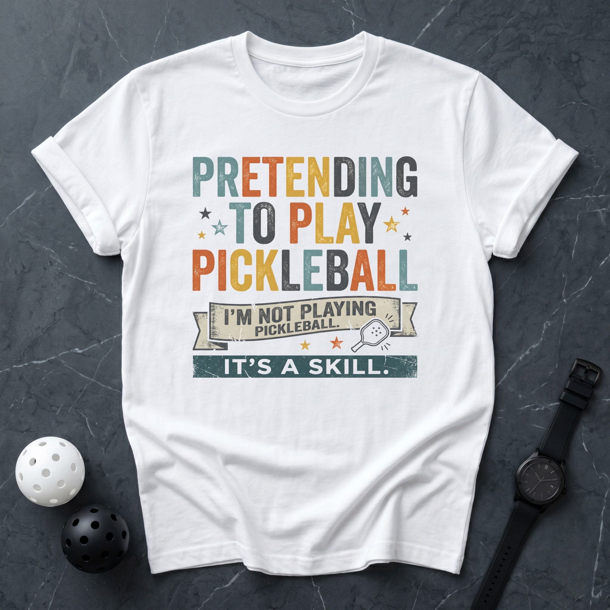 Pretending to play Pickleball Tee - Dink it Shop