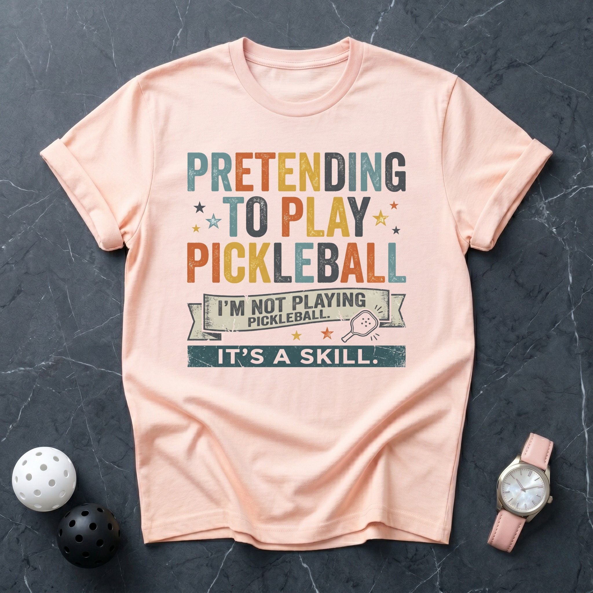 Pretending to play Pickleball Tee - Dink it Shop