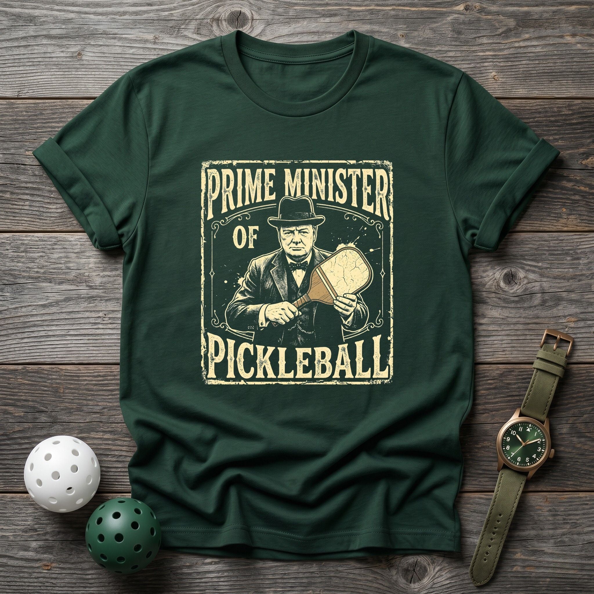Prime Minister Of Pickleball Churchel Tee - Dink it Shop