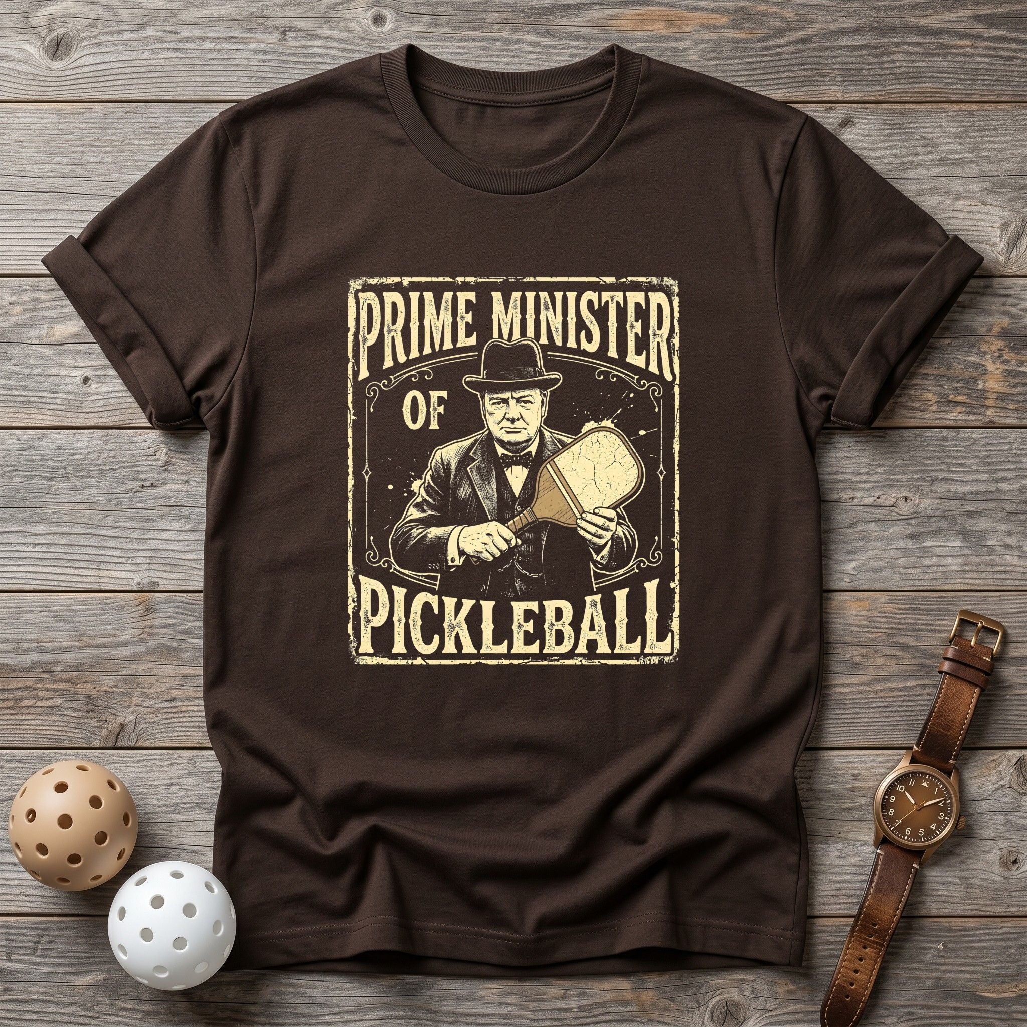 Prime Minister Of Pickleball Churchel Tee - Dink it Shop